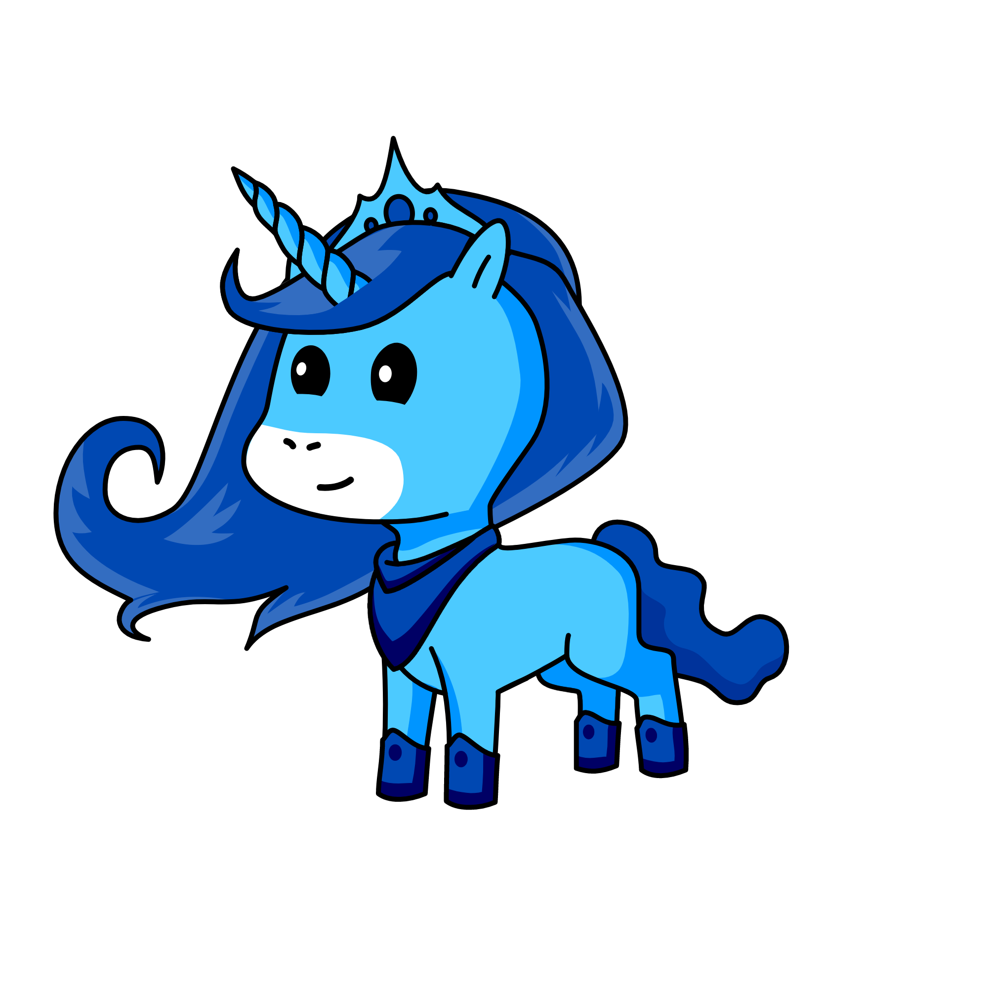 Blue, the unicorn
