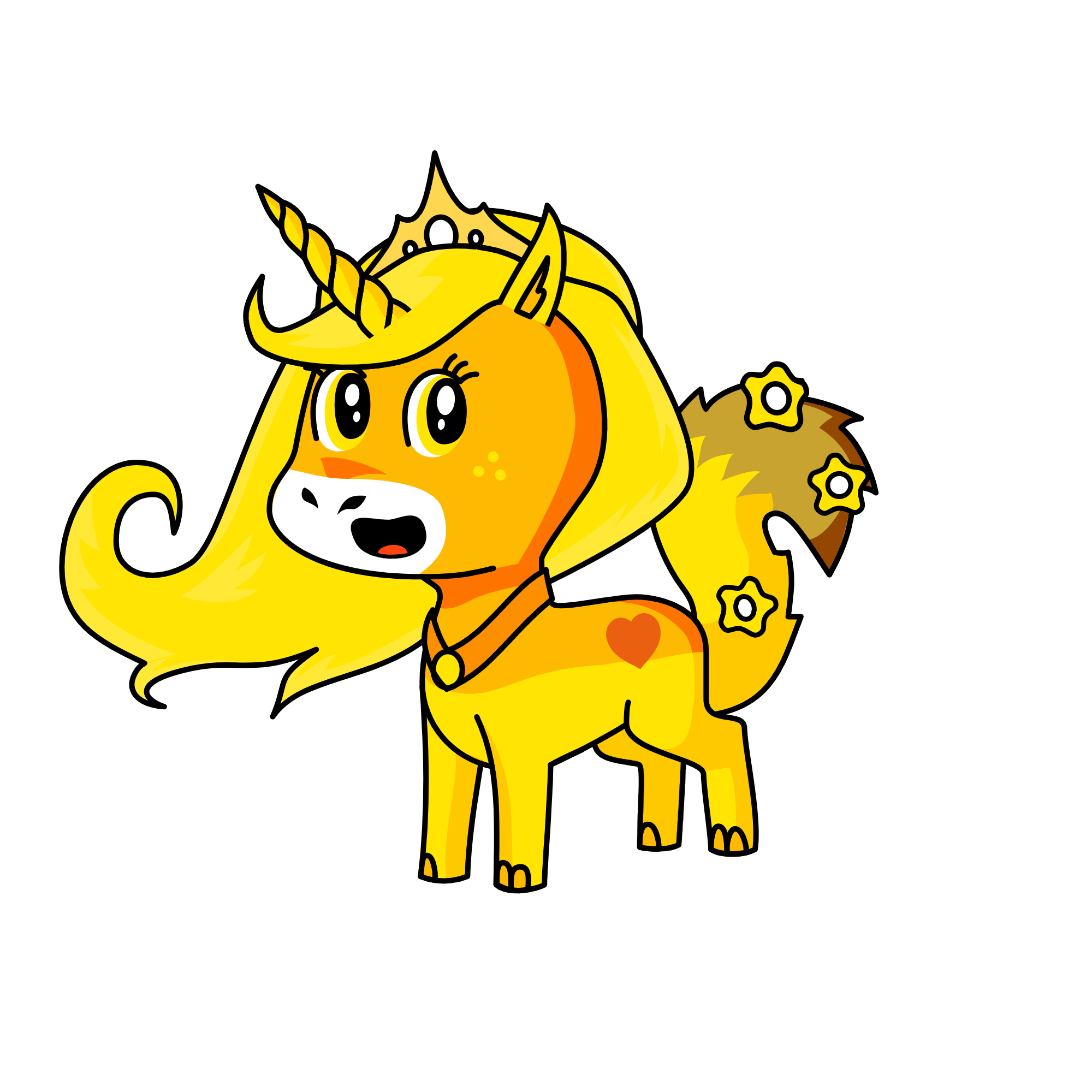Queen yellow, the unicorn