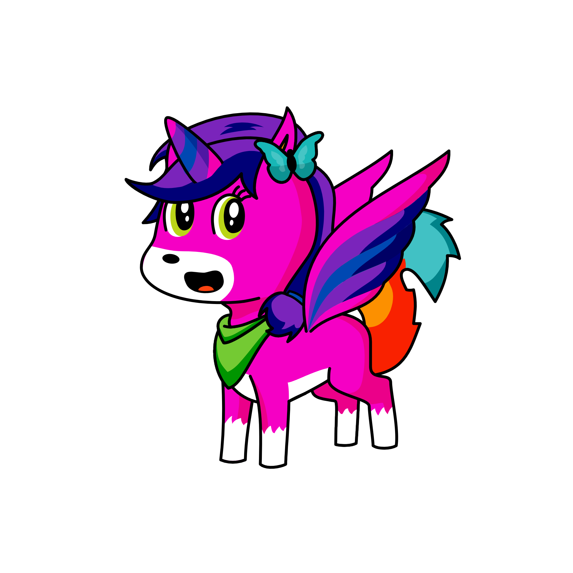 "so im making a unicorn series called pride flag corns. enjoy", the unicorn