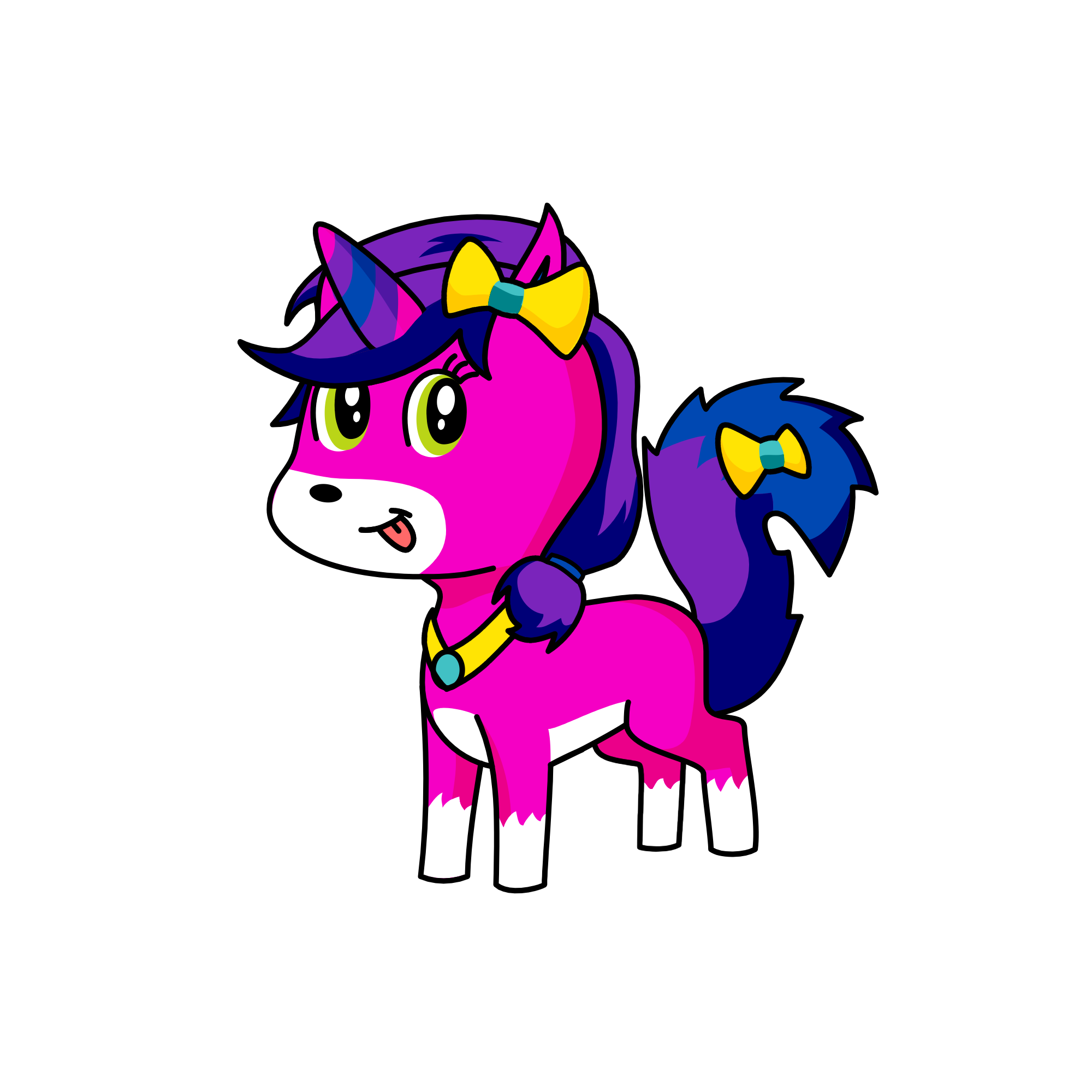 baby princess alanna from the pride flag corns series. princess of the bisexual flag., the unicorn