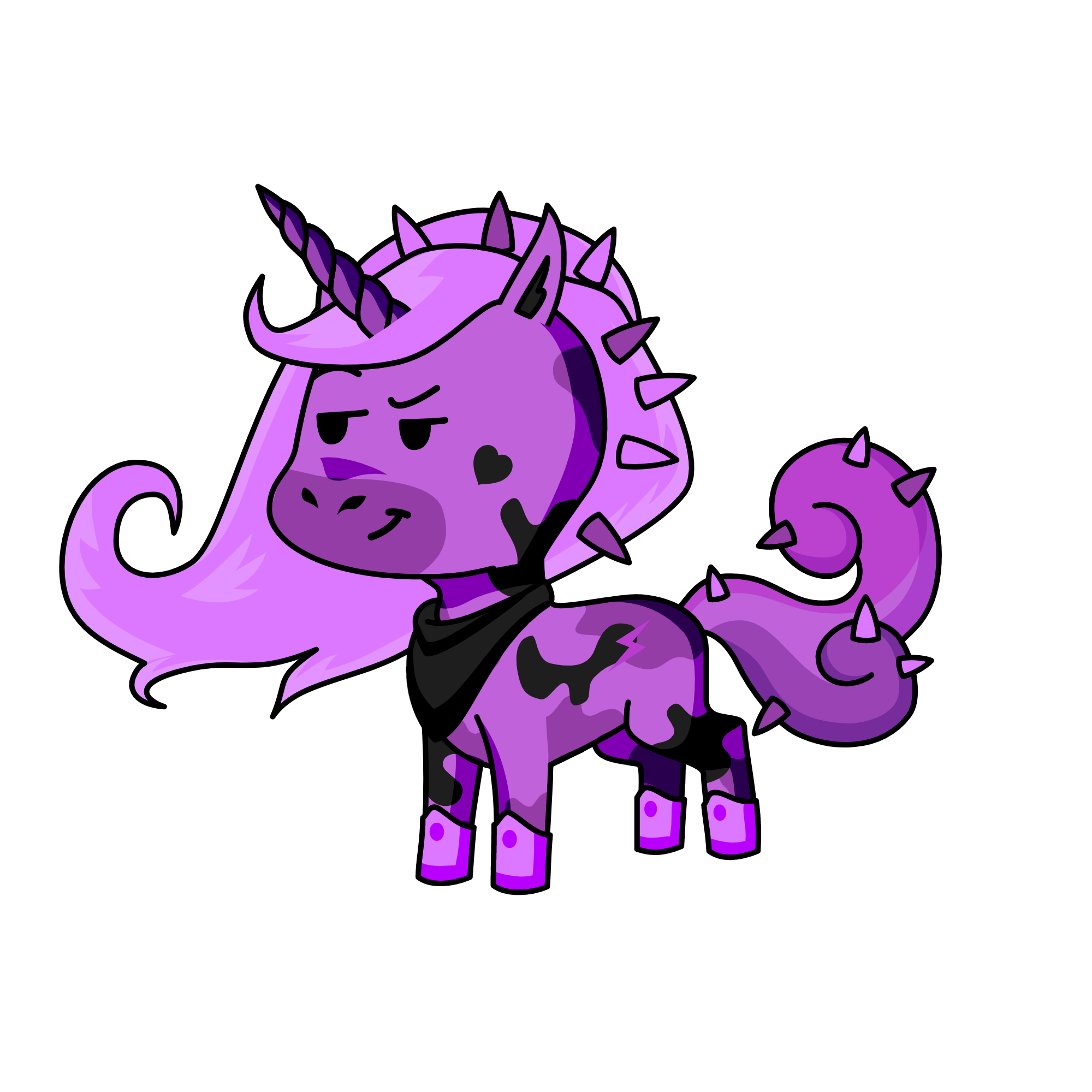 purple hat, the unicorn