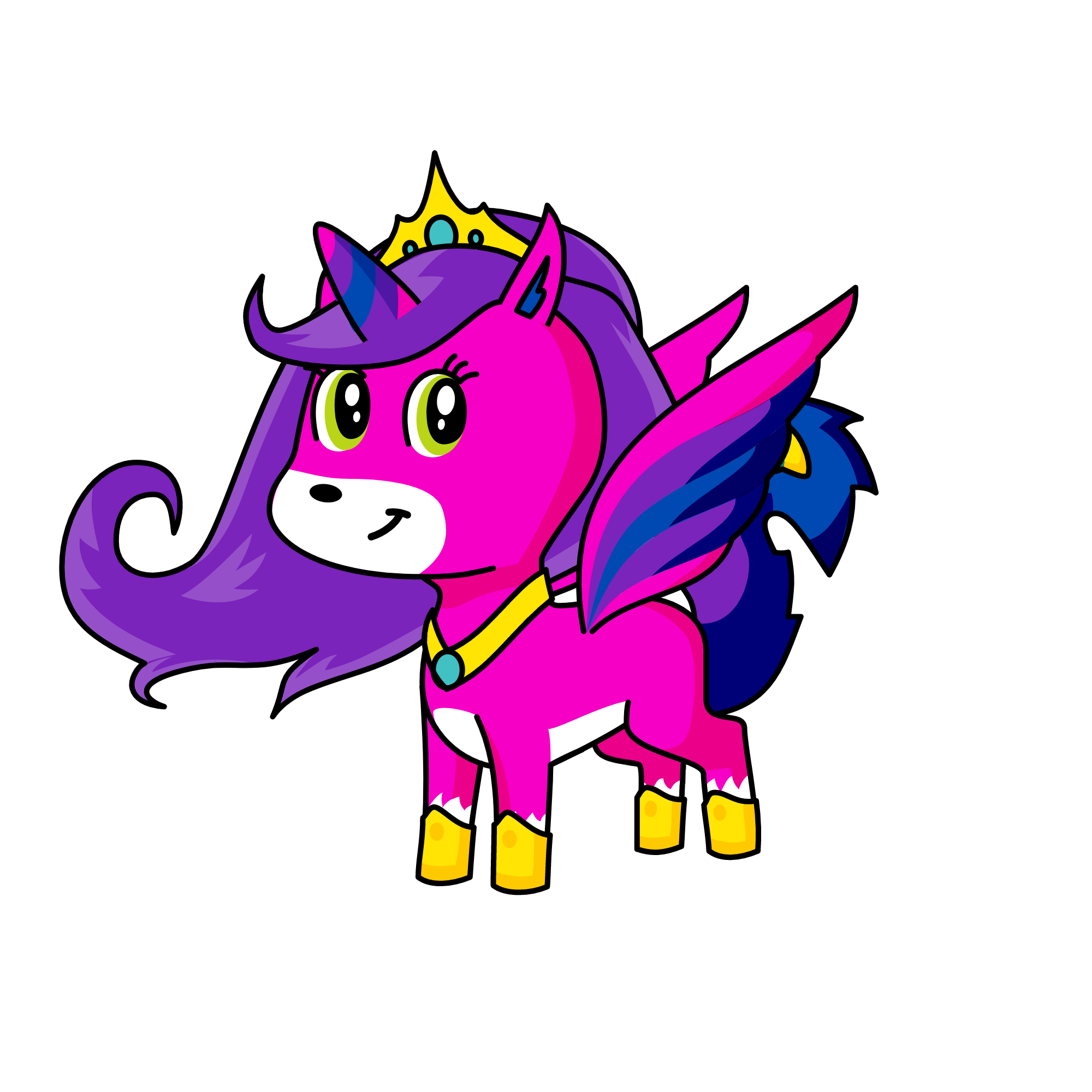 princess alanna. princess of the bisexual flag. pride flag corns series., the unicorn