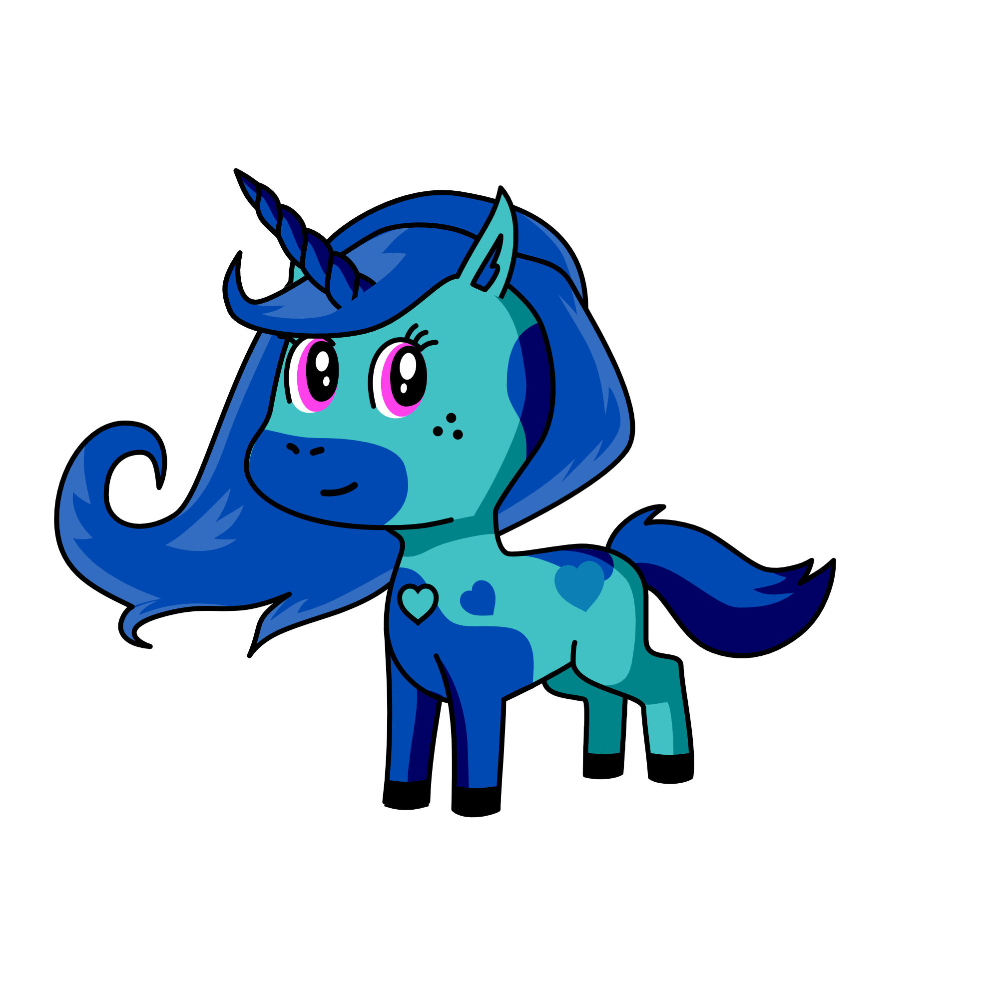 Blue, the unicorn