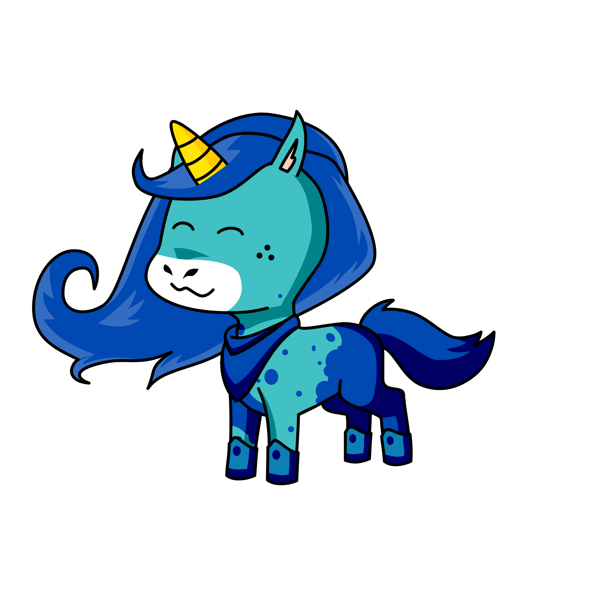 Blue, the unicorn