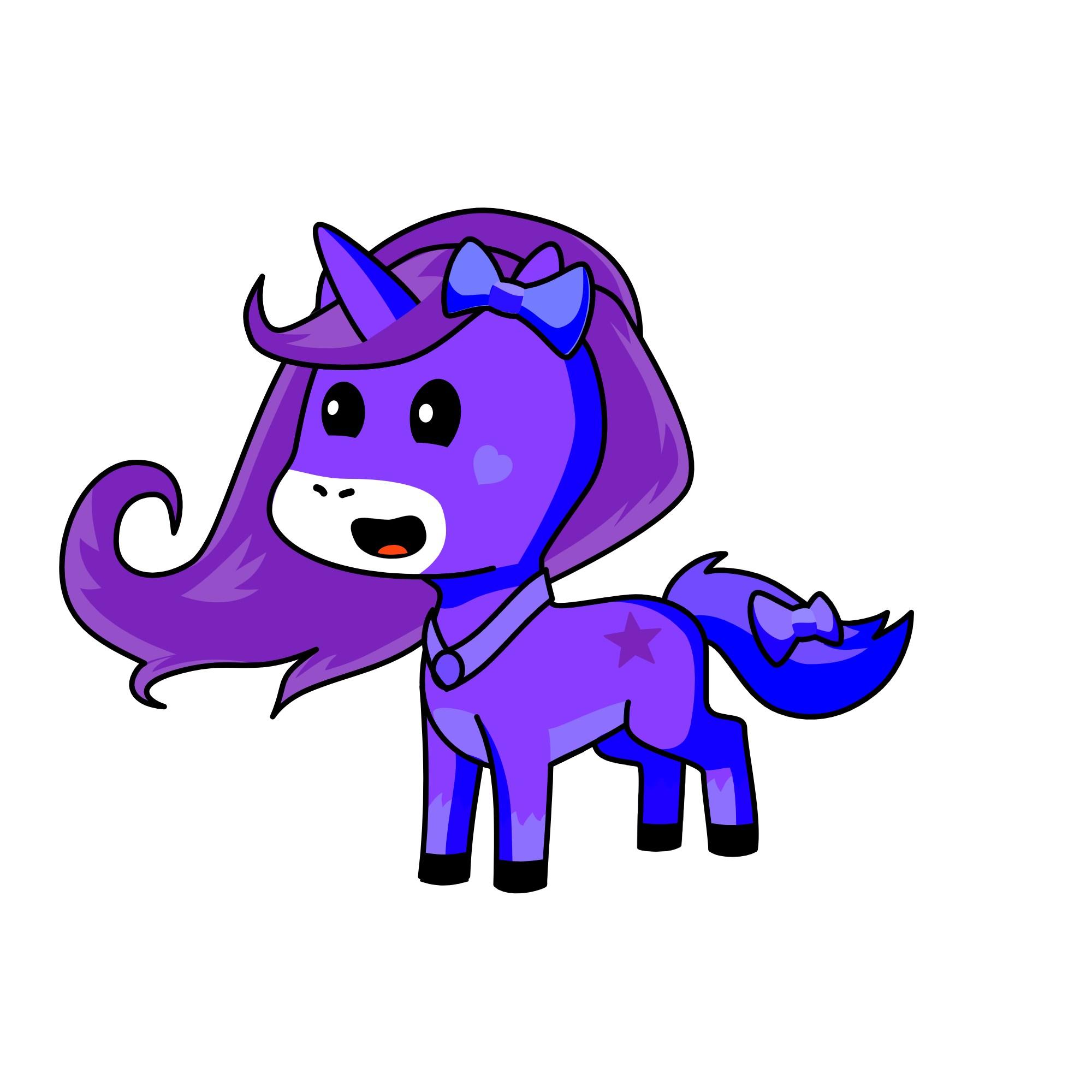 Purple star, the unicorn
