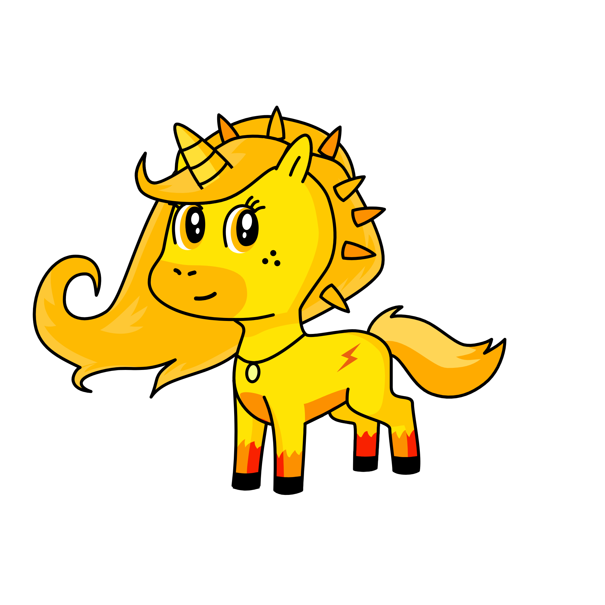 Orange Blom, the unicorn