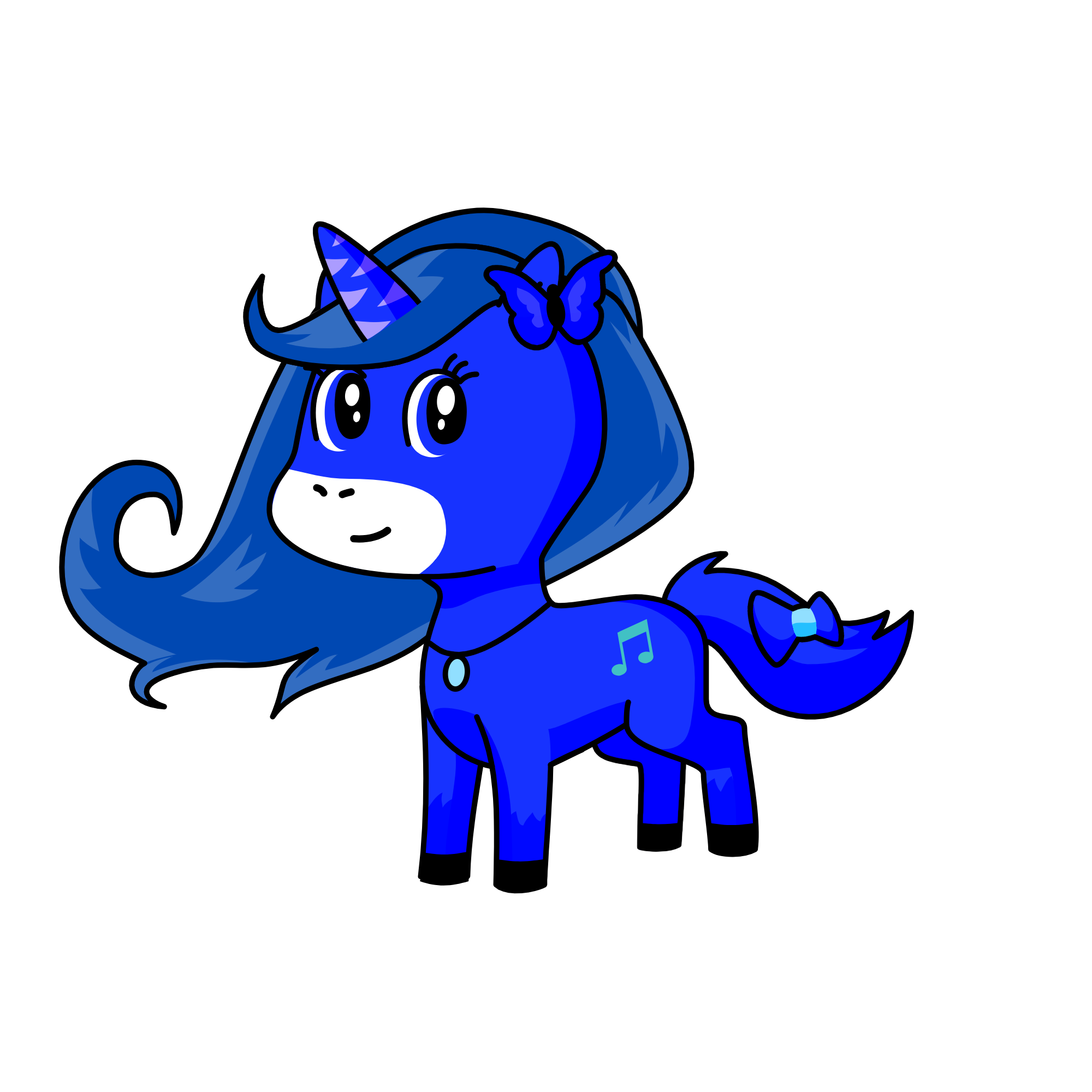 Night Unicorn Blue Sparkle, the unicorn
