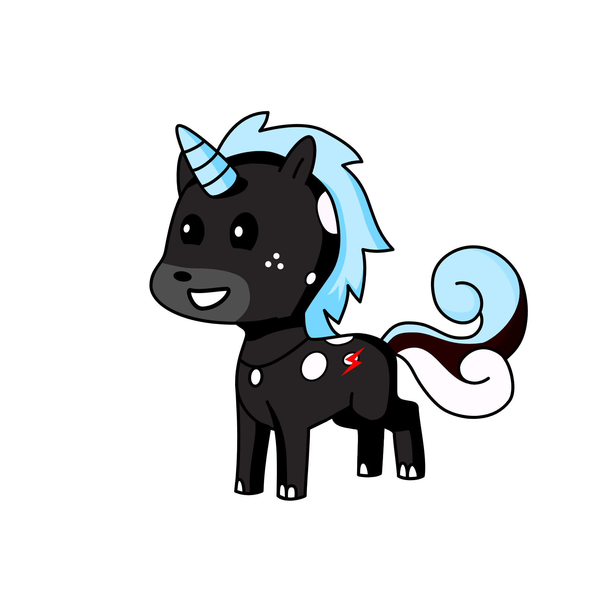 Blackey, the unicorn