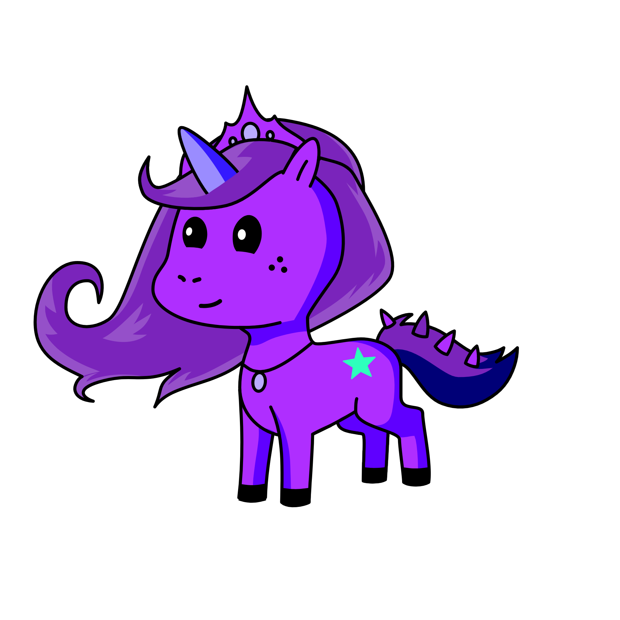Purple star, the unicorn
