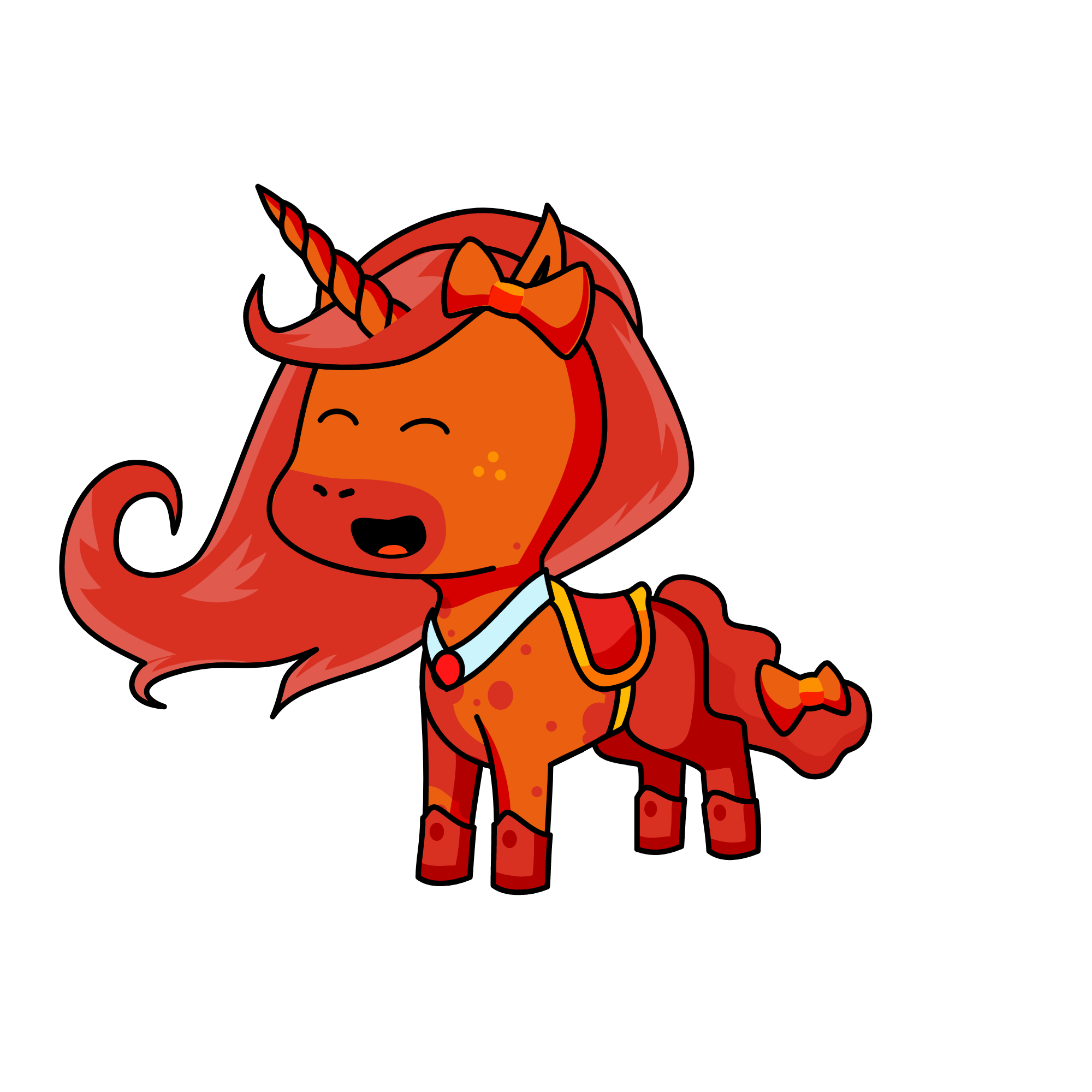 Fire spirit , the unicorn