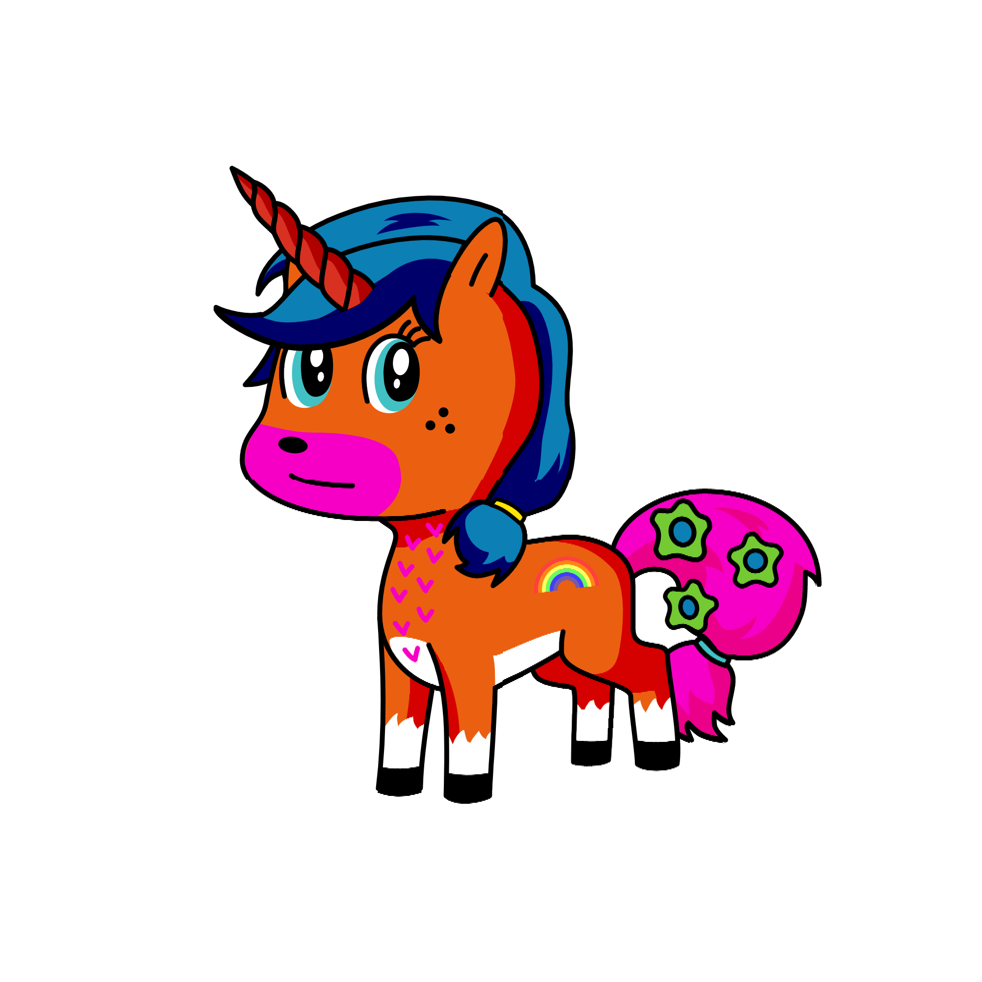 orange, the unicorn