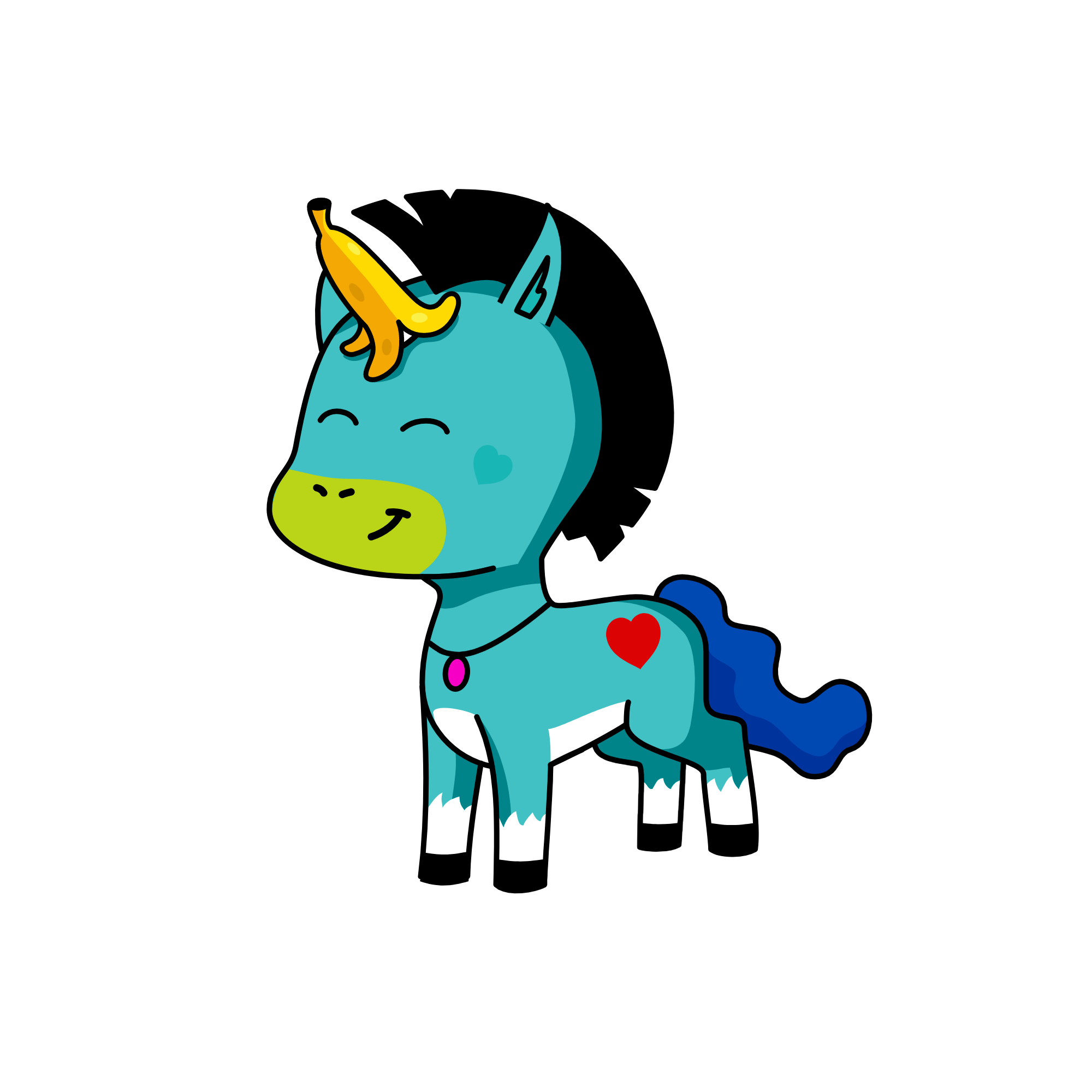 School girl, the unicorn