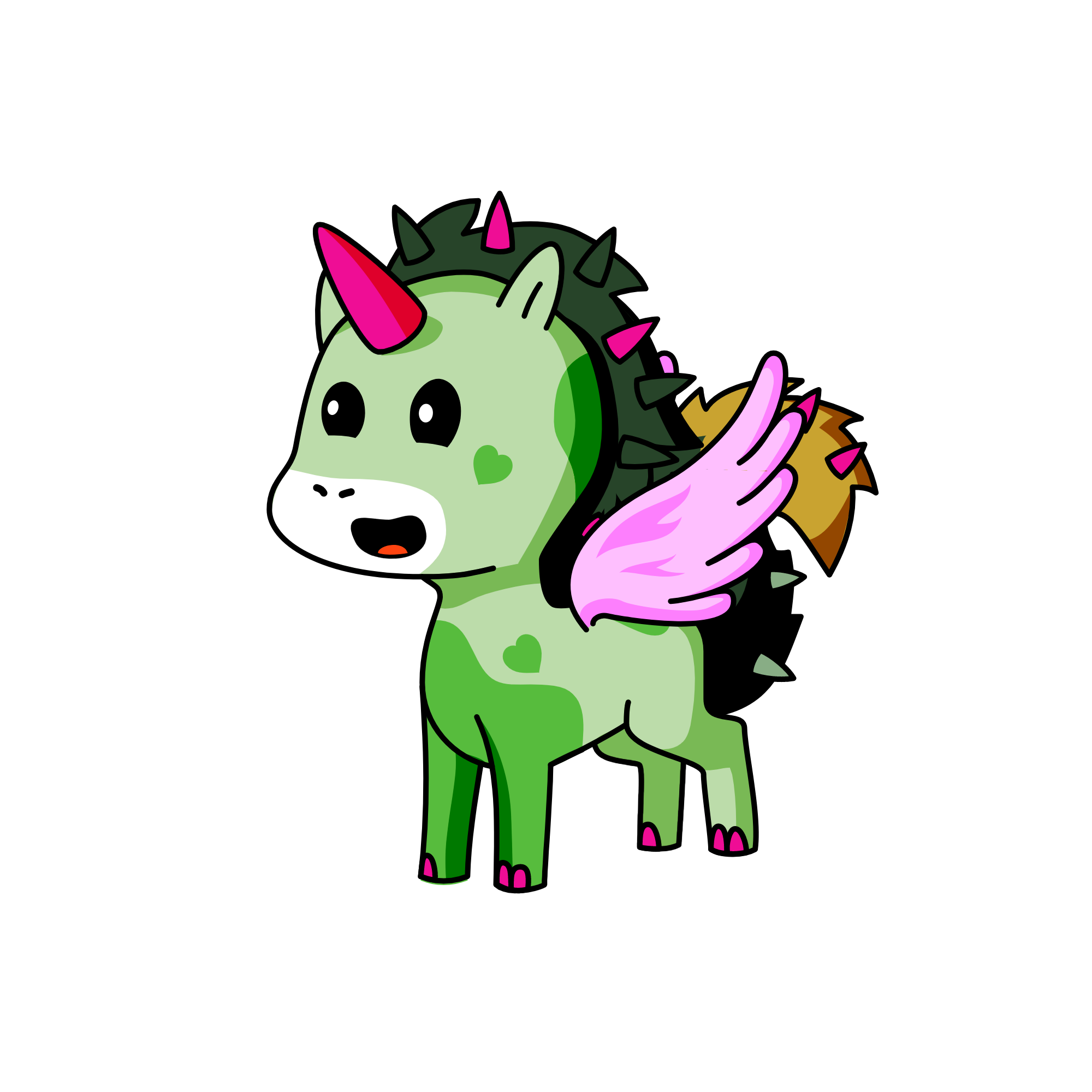 oh and step three go to a red hart and click it you find wings! , the unicorn
