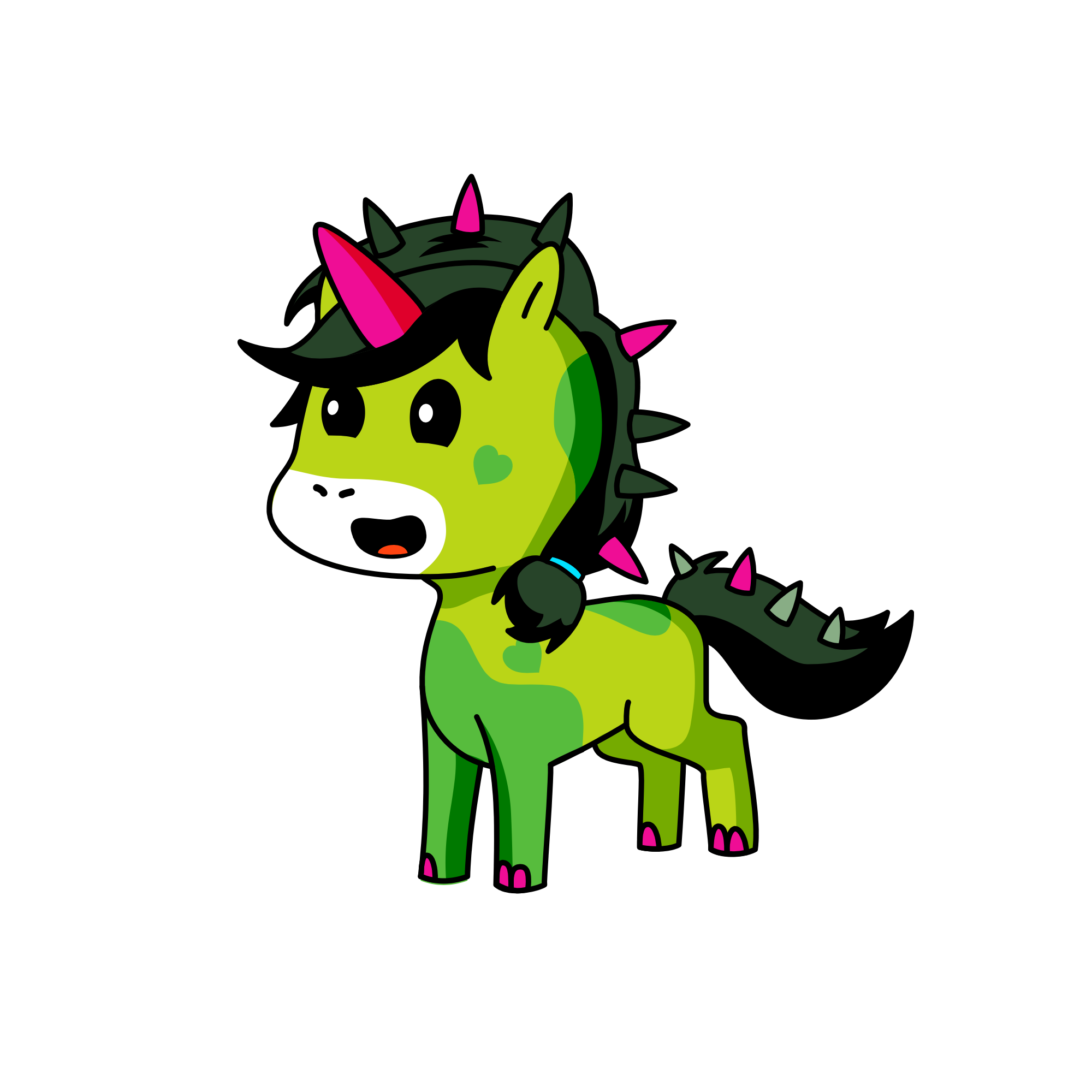 Spike collar girl, the unicorn