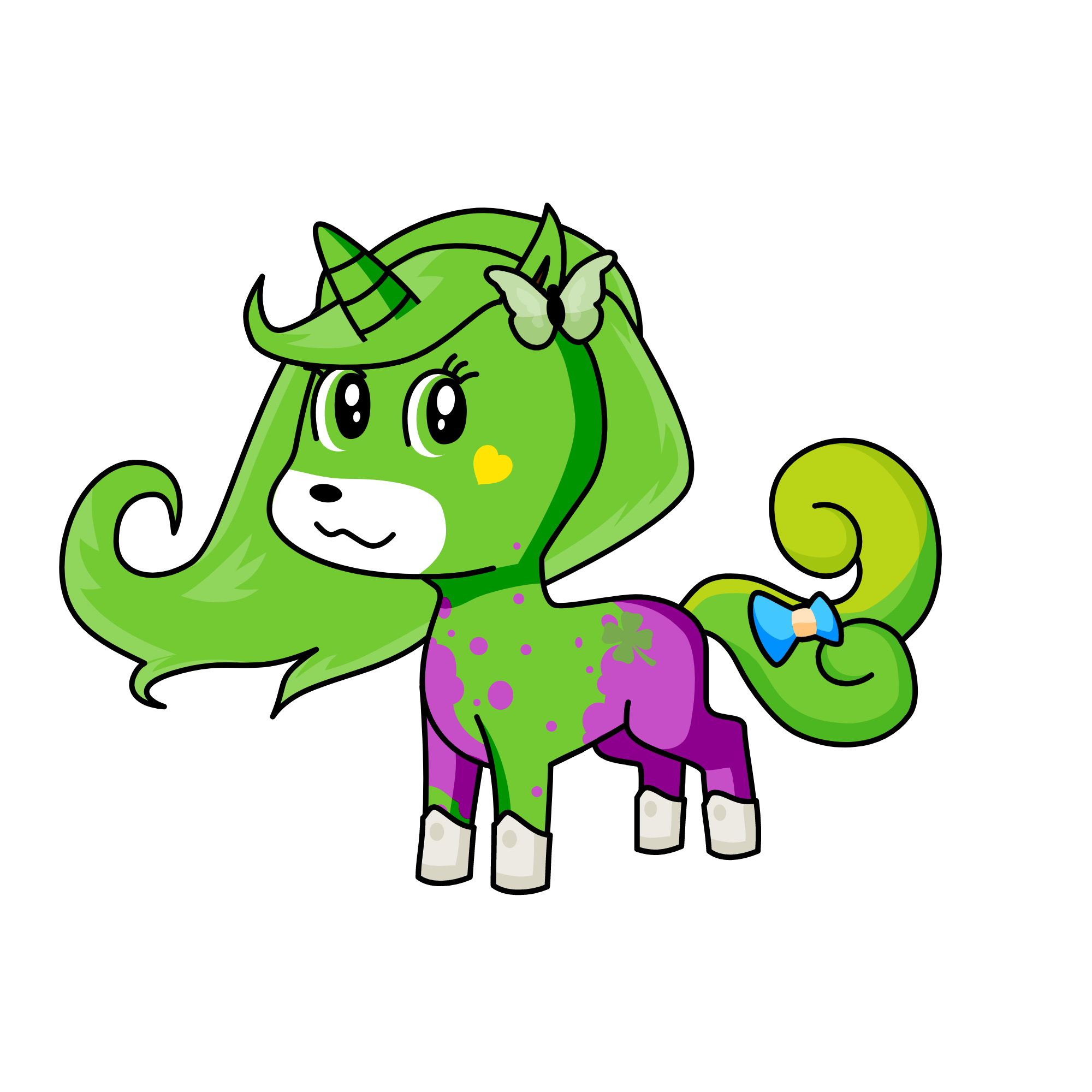 green, the unicorn