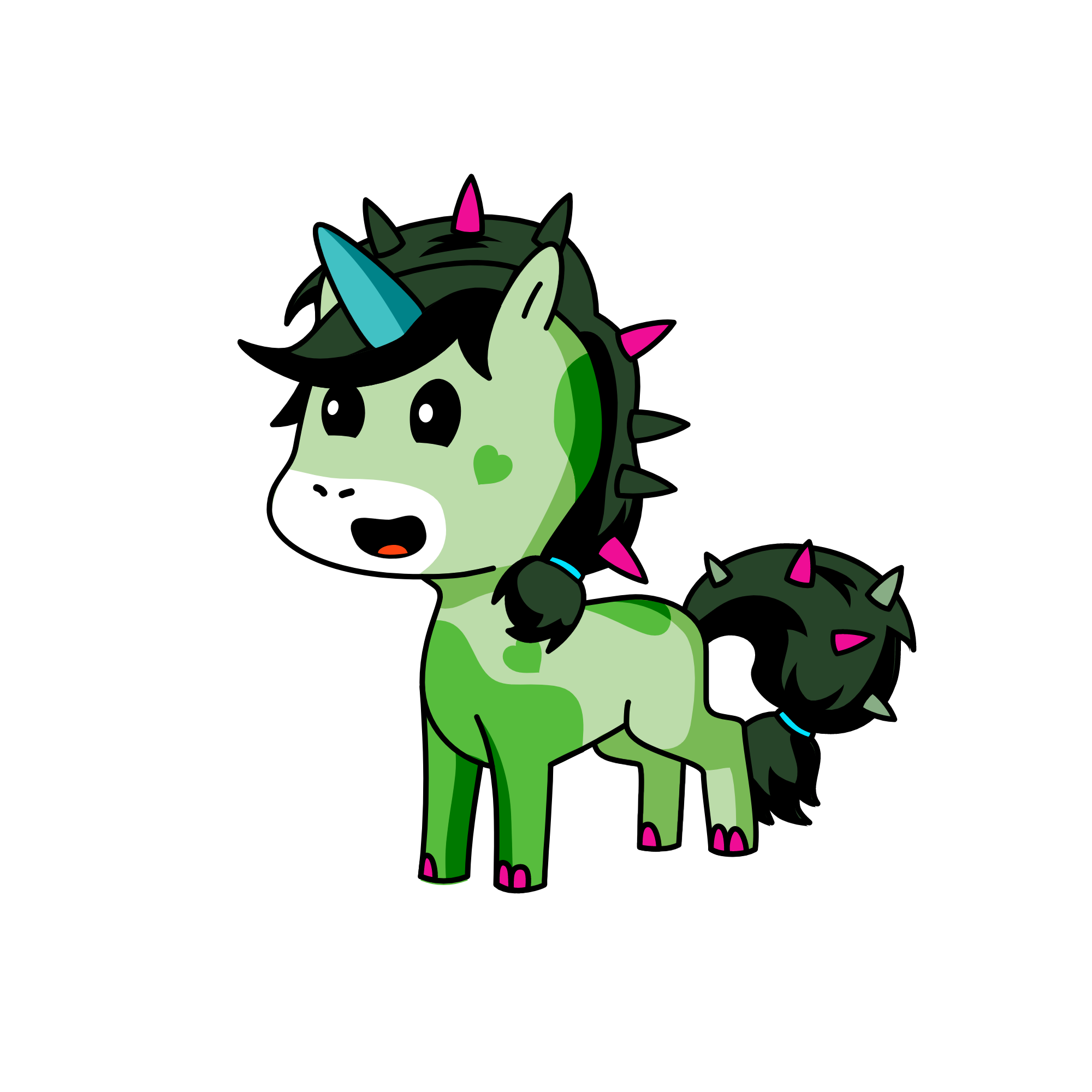 green's sister greeny, the unicorn