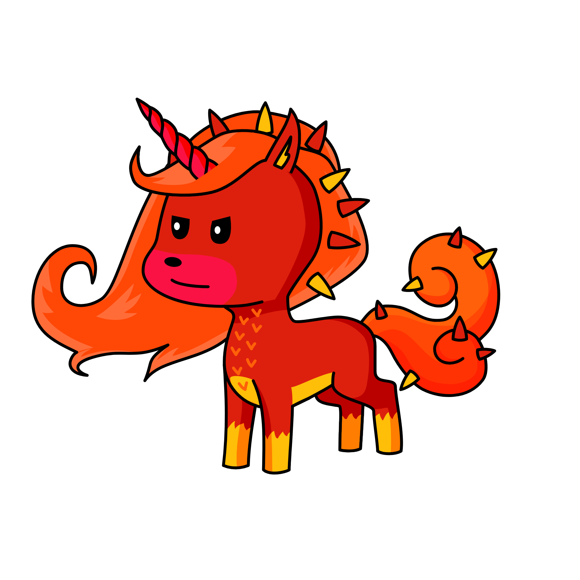 Fire wolf, the unicorn