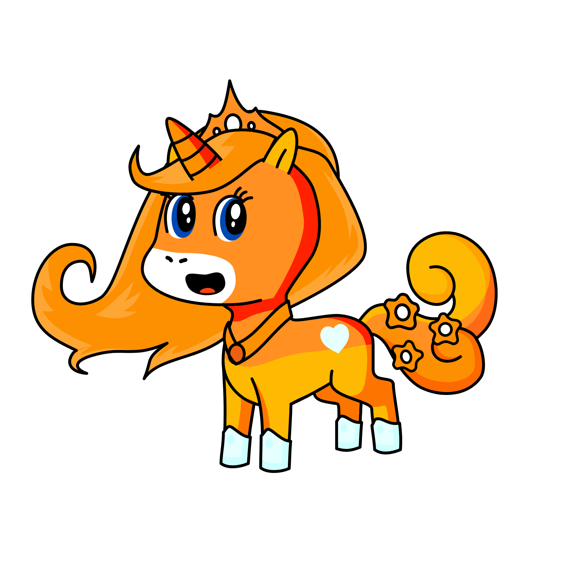 orange, the unicorn