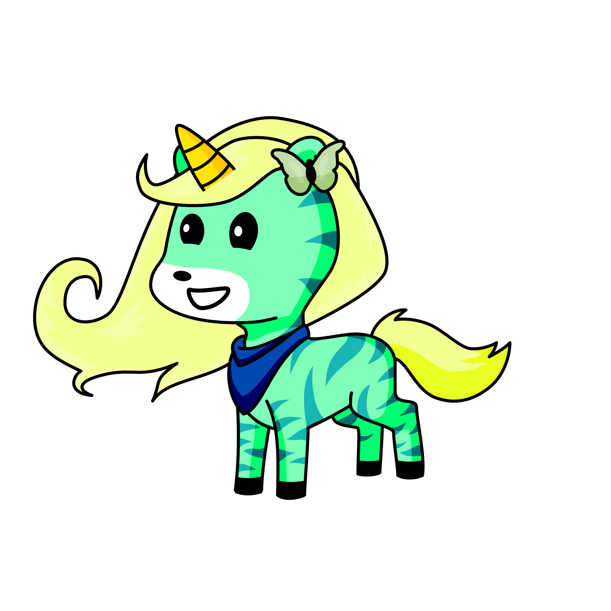 Teal lover, the unicorn