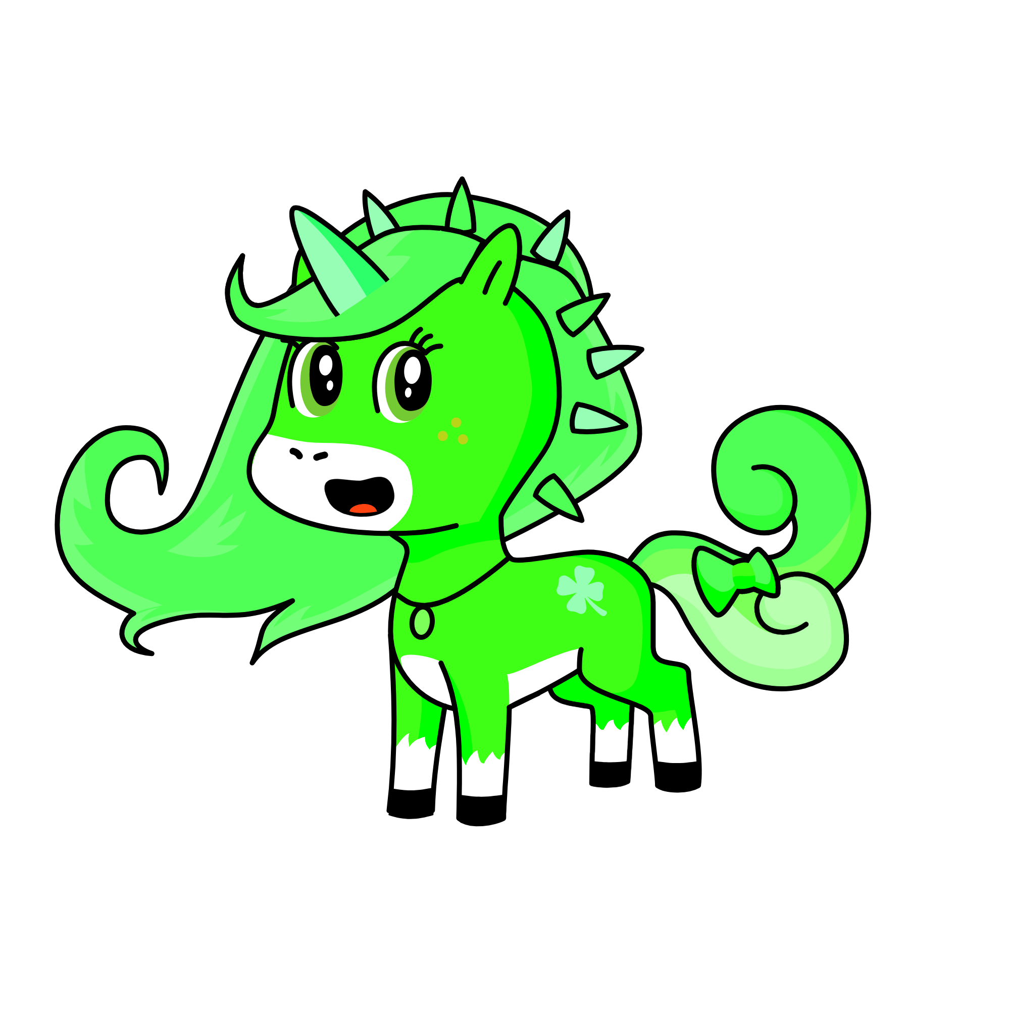Green Cute, the unicorn