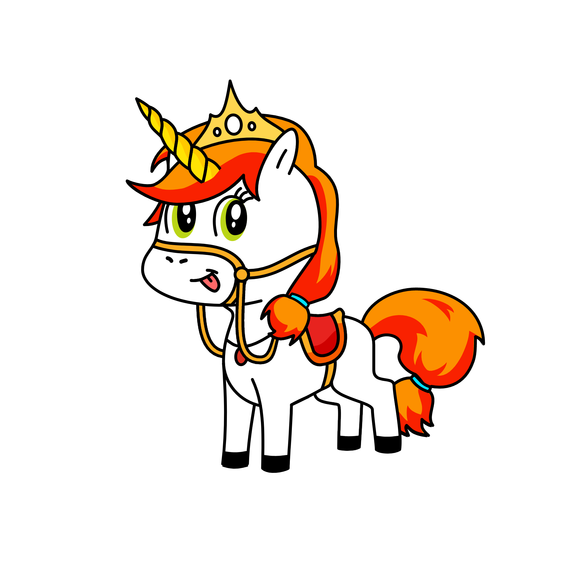 orange, the unicorn