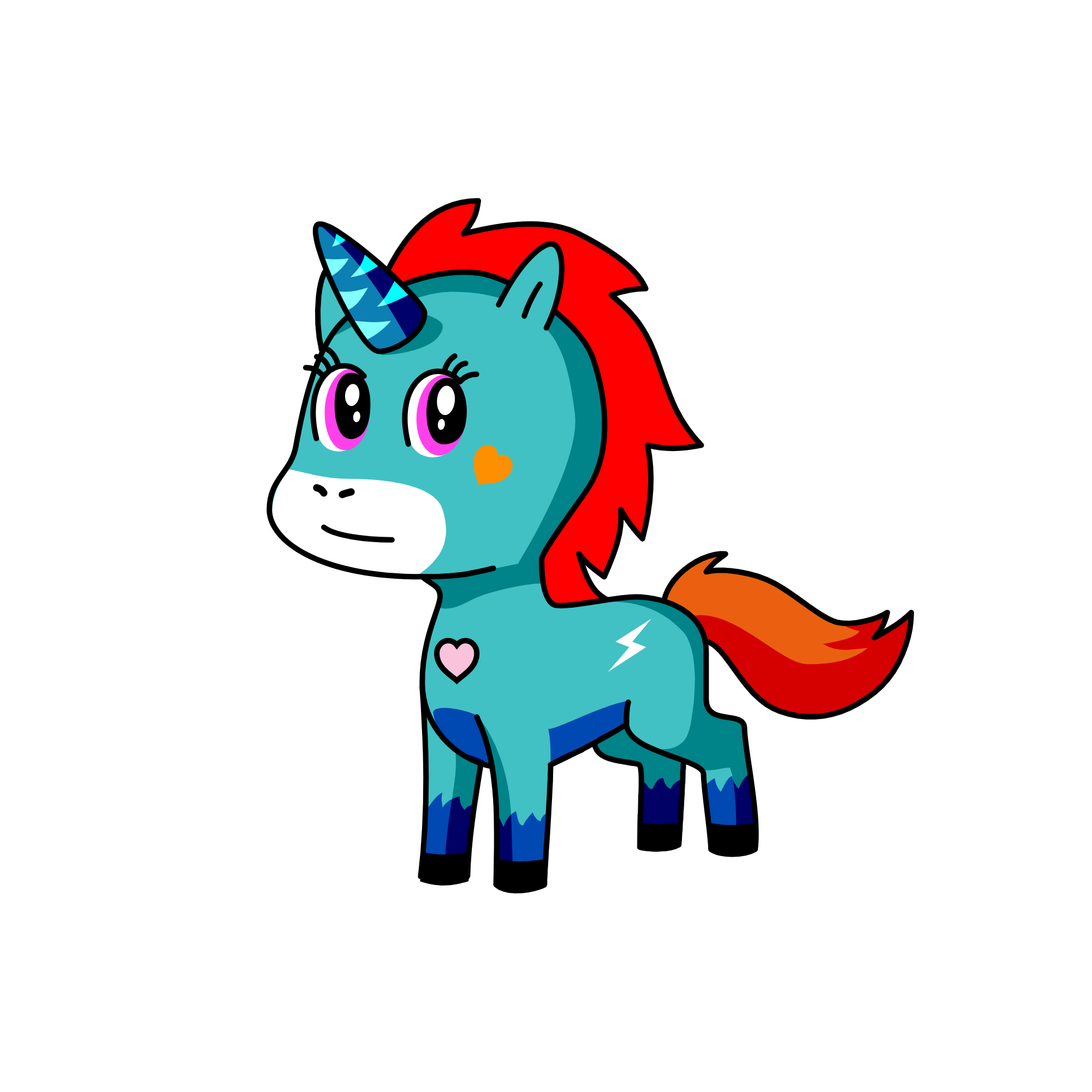 Rainboe dash, the unicorn
