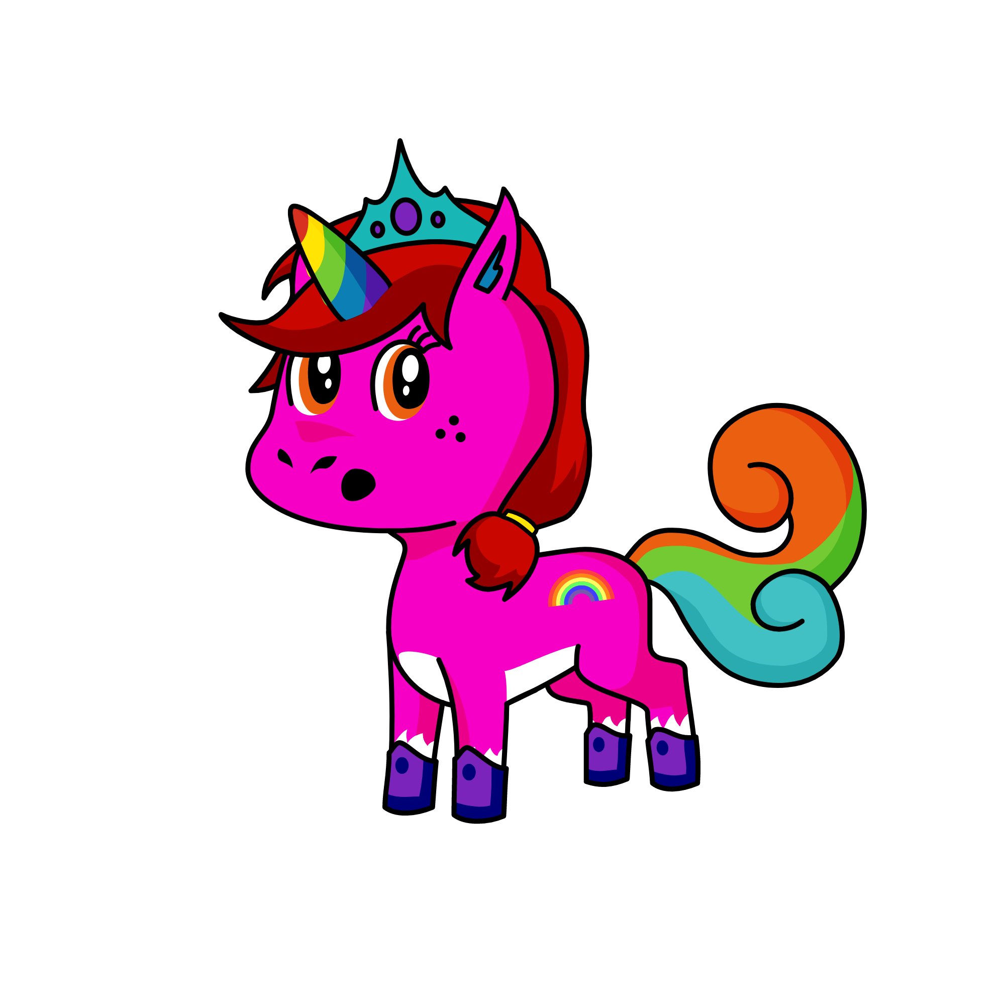 Rainbow Queen, the unicorn