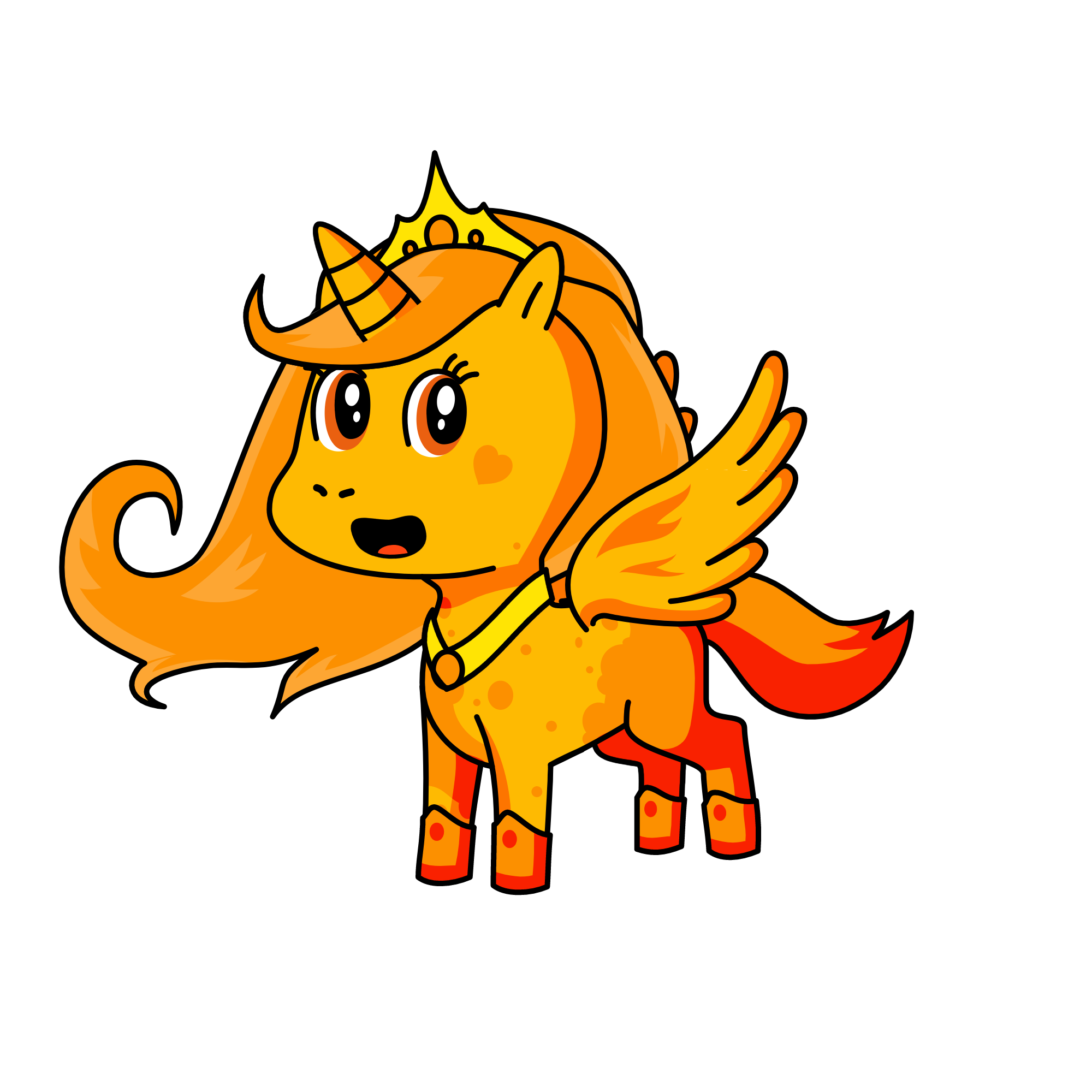 Orange, the unicorn