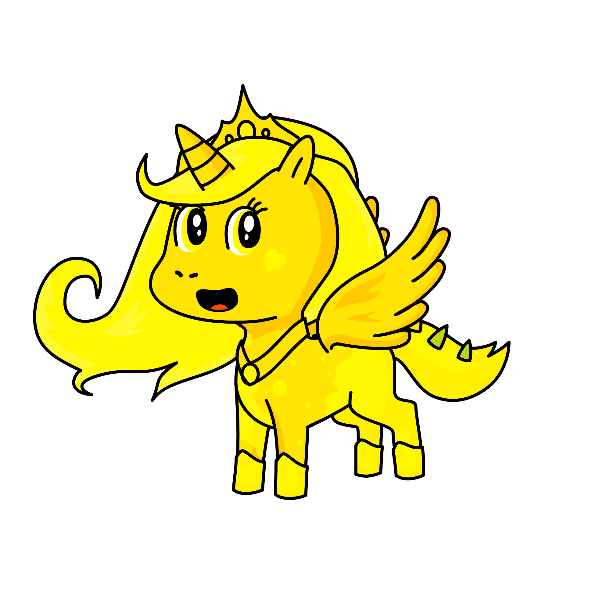 Yellow, the unicorn