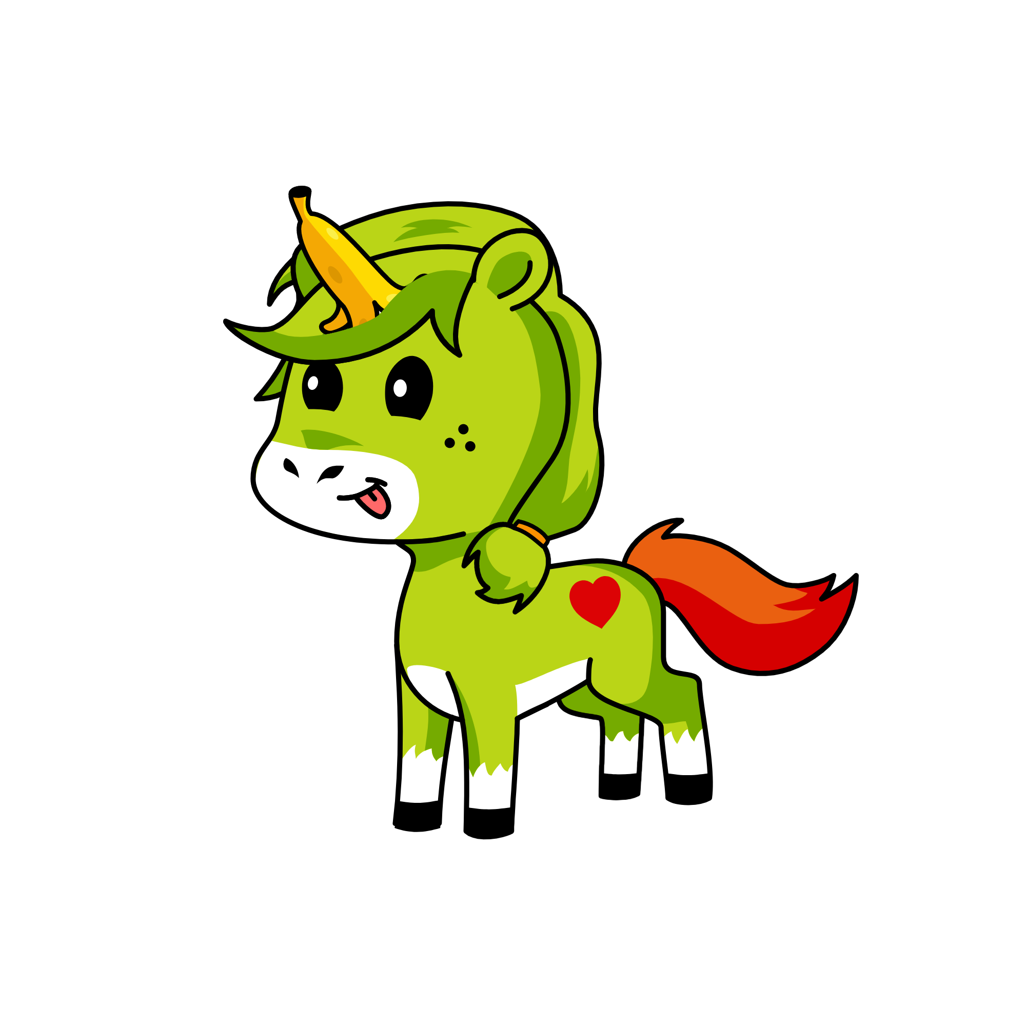 Dustbin/bin of bananas, the unicorn