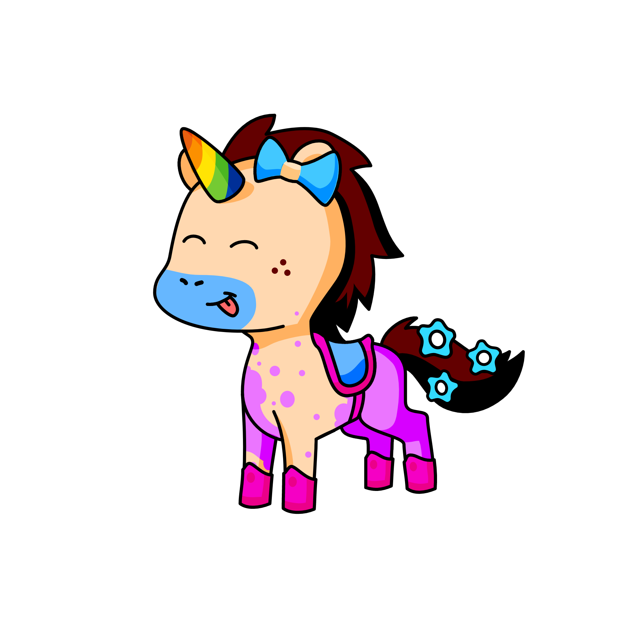 Little human girl as a unicorn, the unicorn