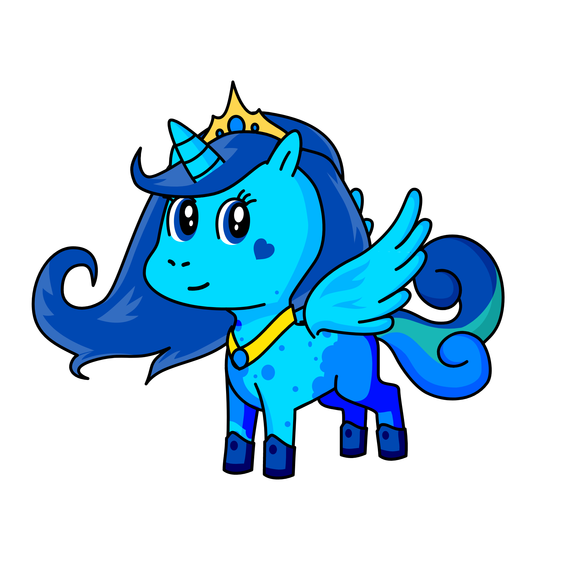 Blue, the unicorn