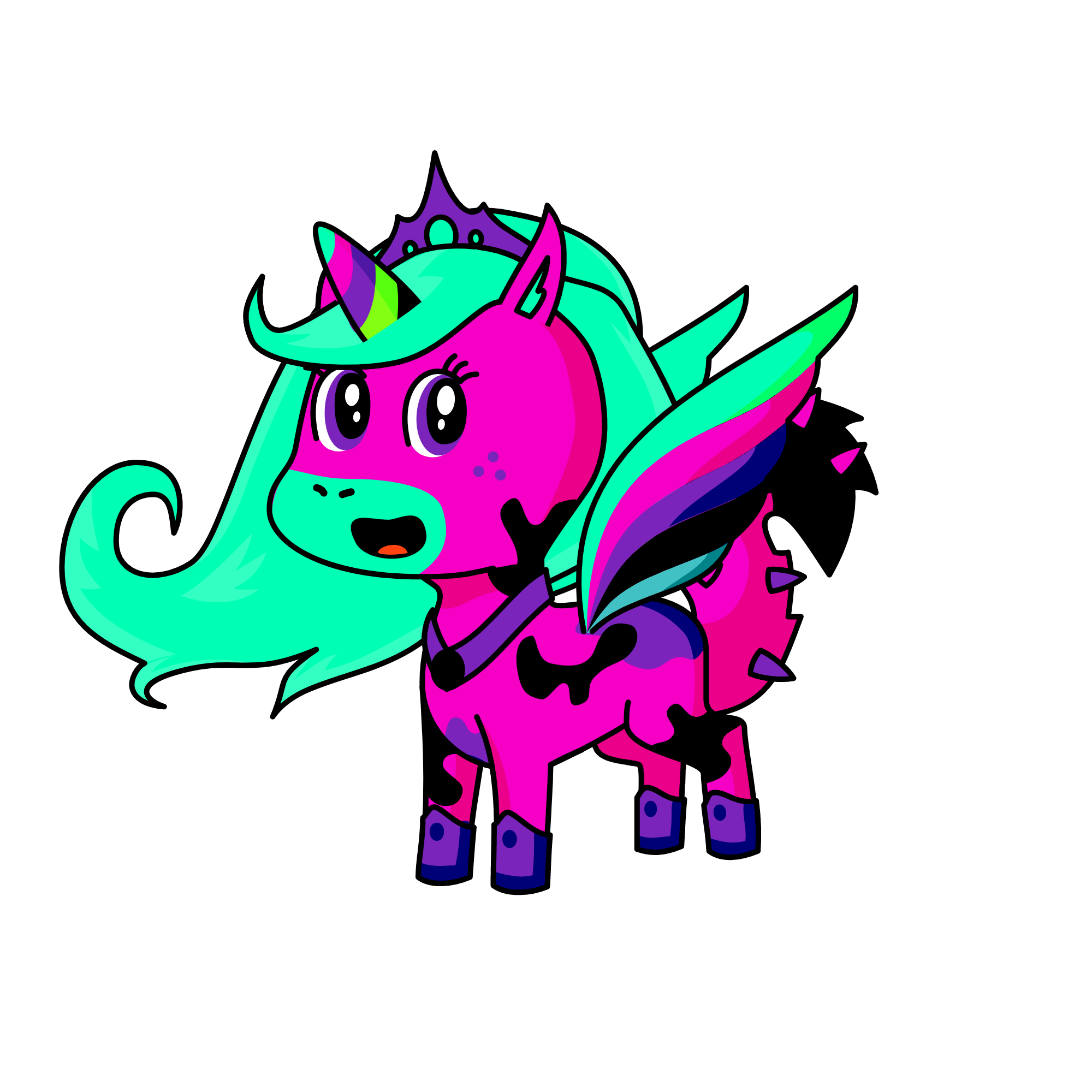 Princess Blakinkpur-Mint, the unicorn