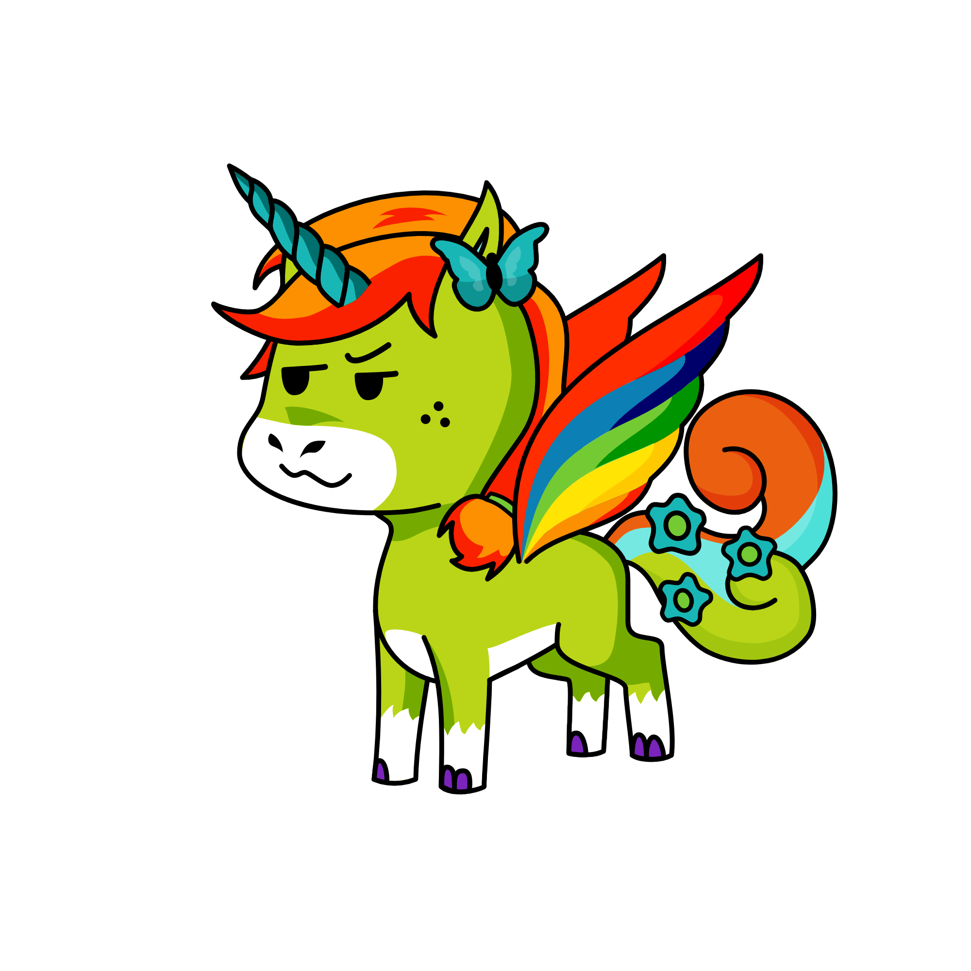 pleased, the unicorn