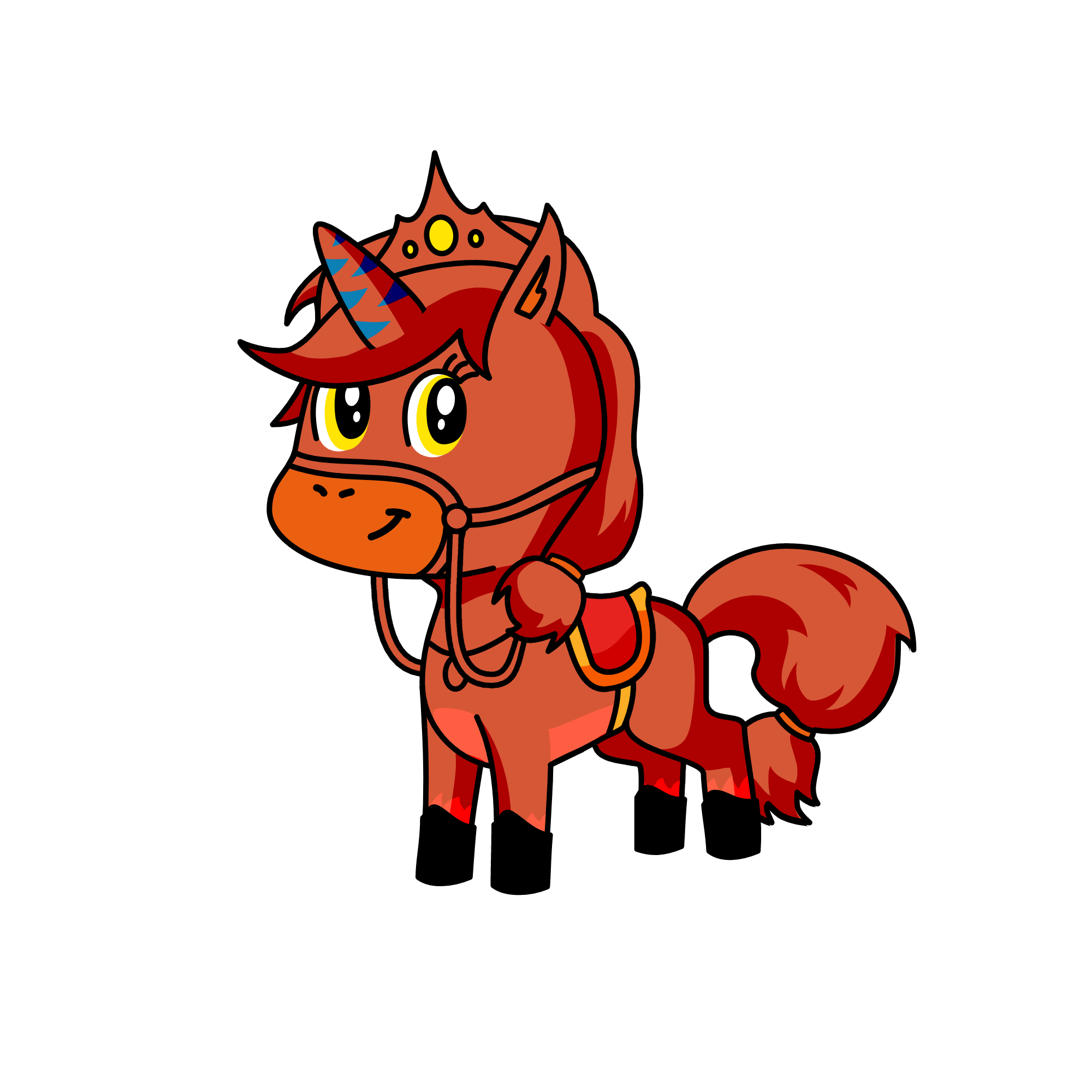 Fluffy Red Unicorn, the unicorn