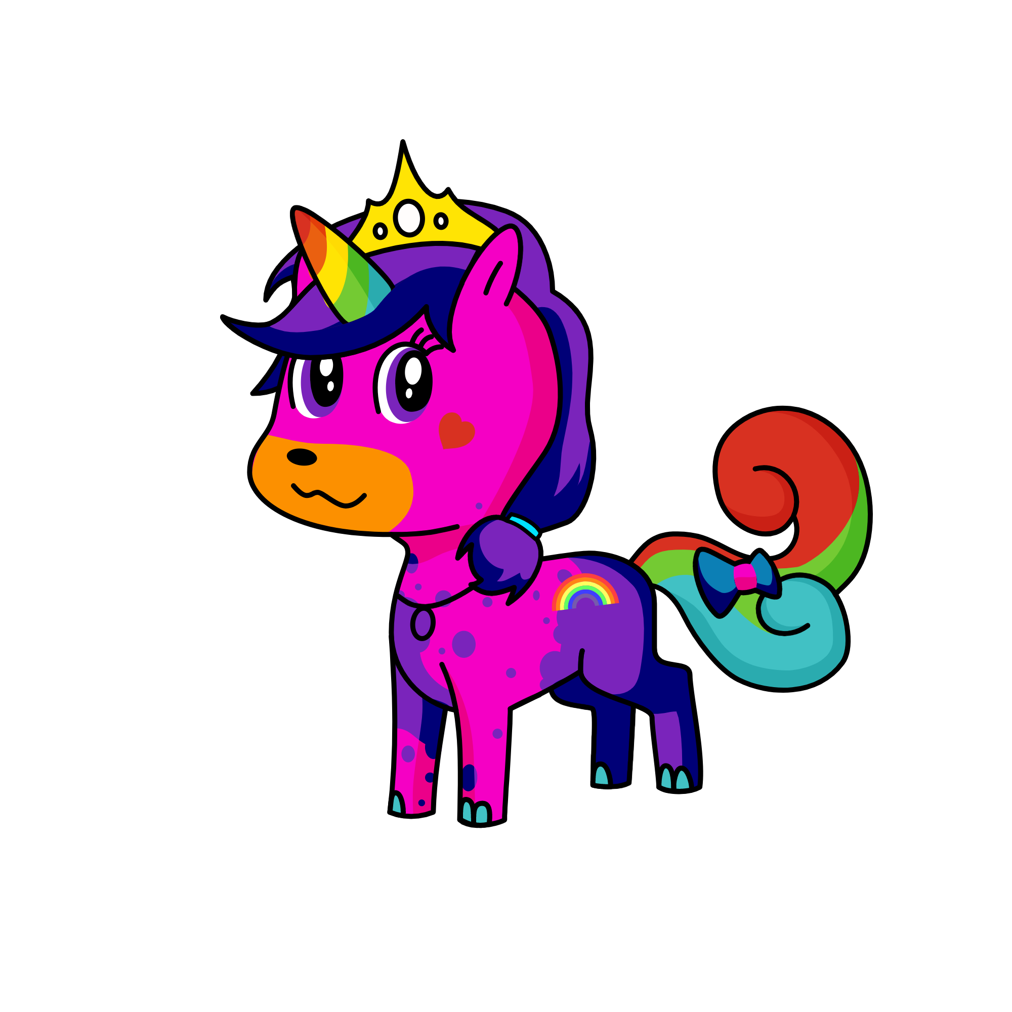 Rainbow, the unicorn