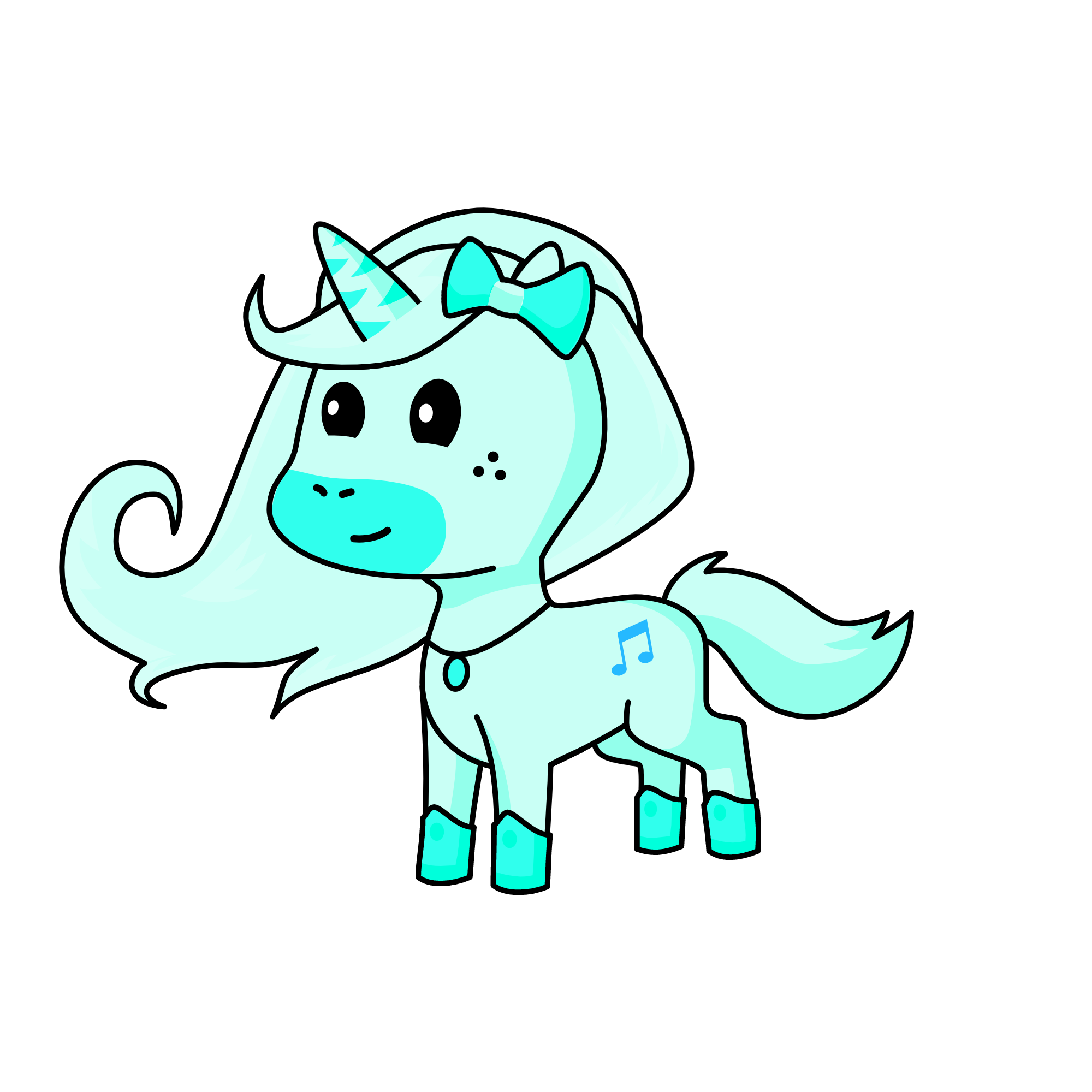 blue, the unicorn