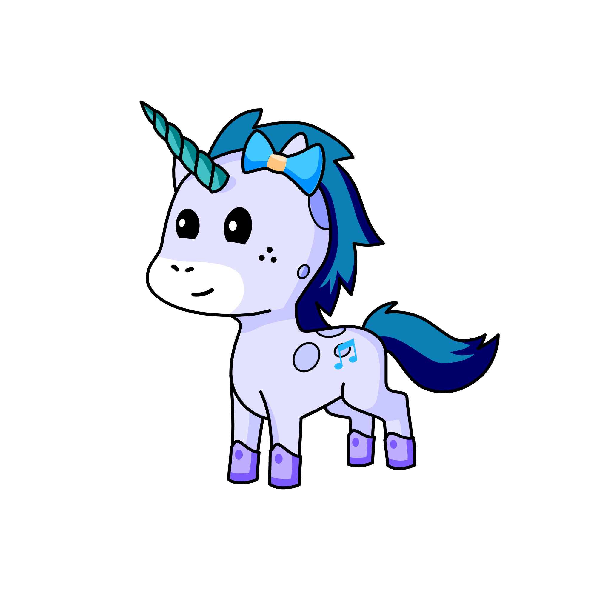 blue, the unicorn