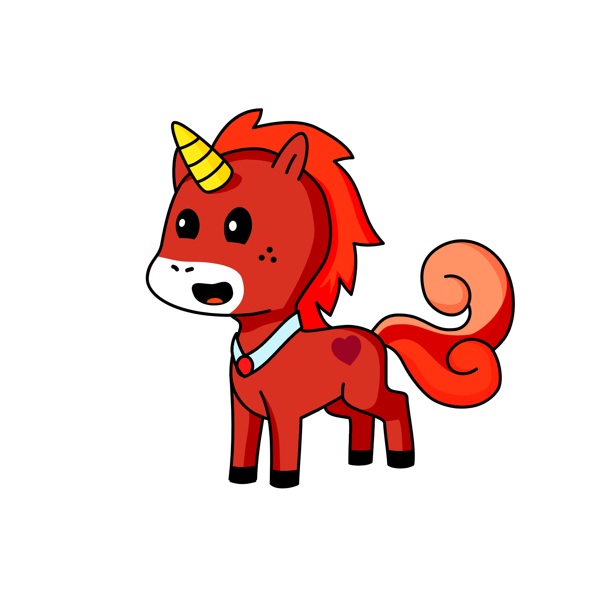 red, the unicorn