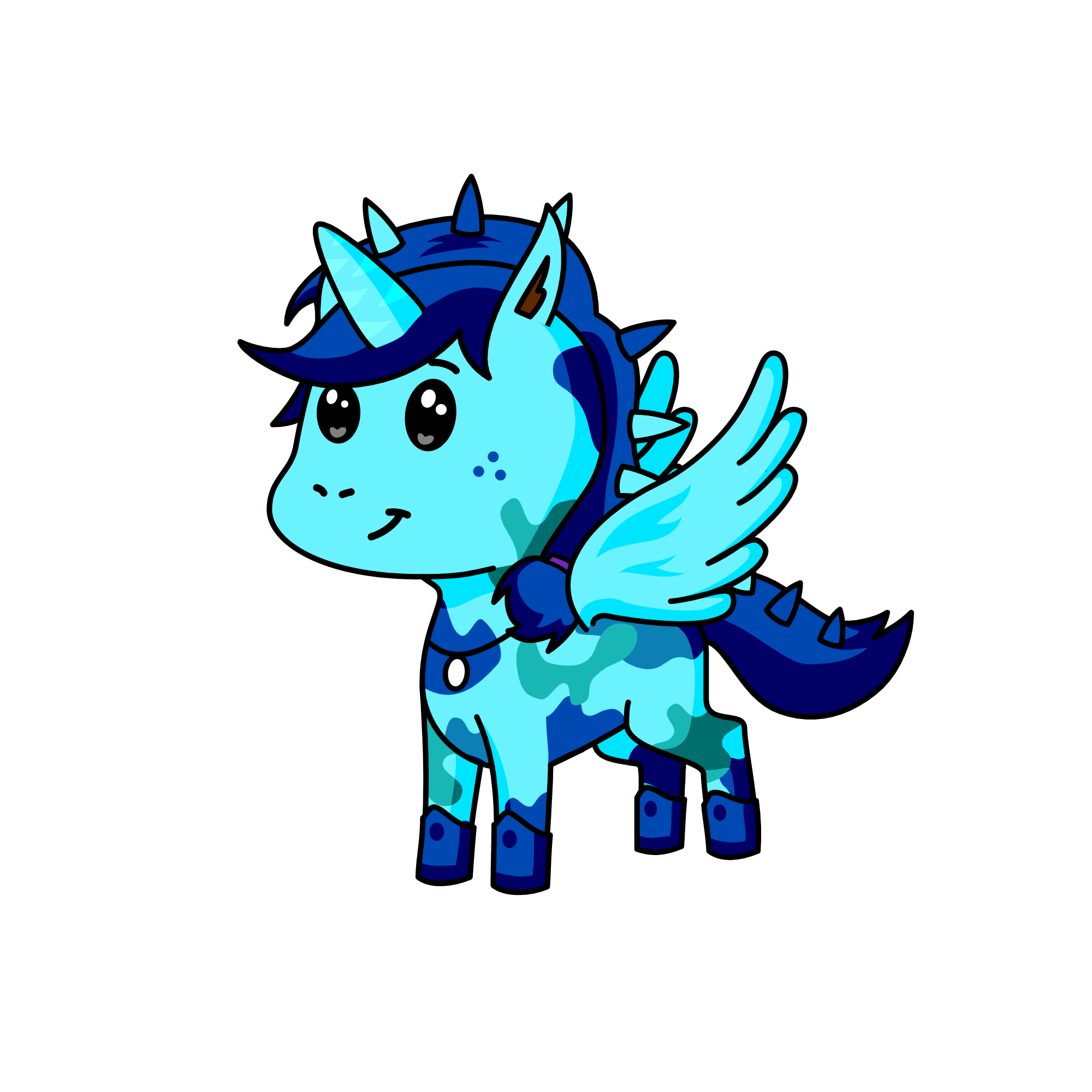 blue, the unicorn