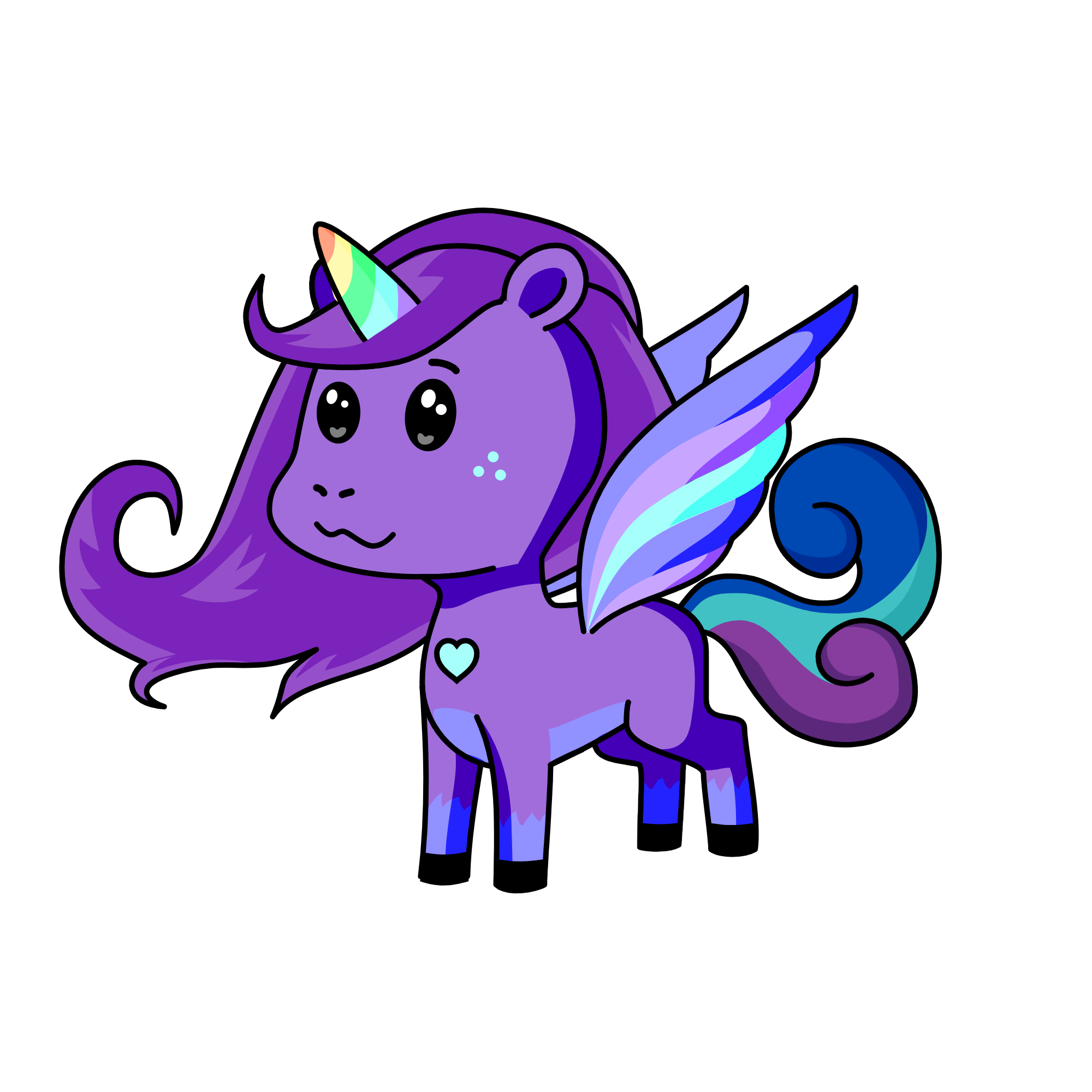 Blueberry smoothy, the unicorn