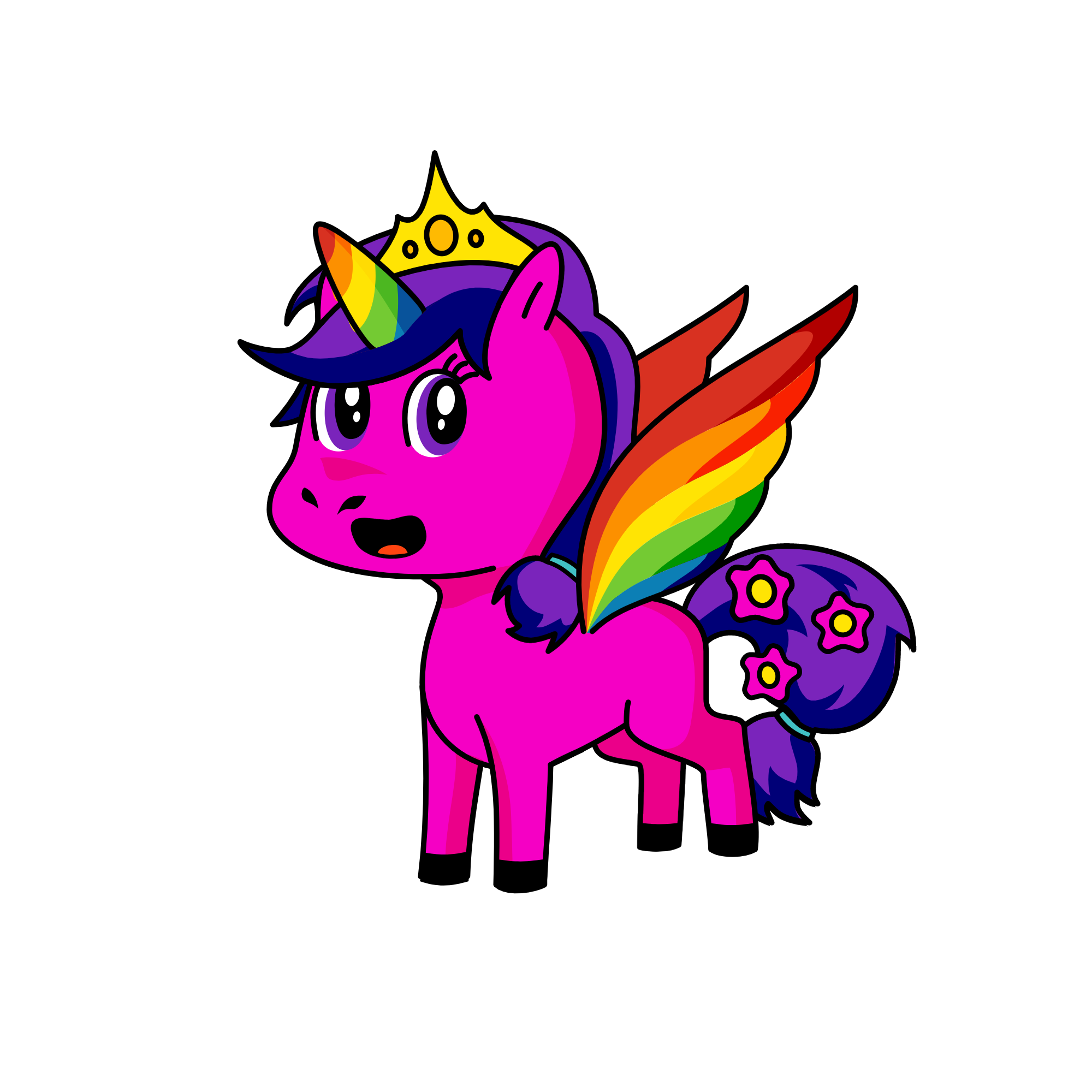 rain bow , the unicorn