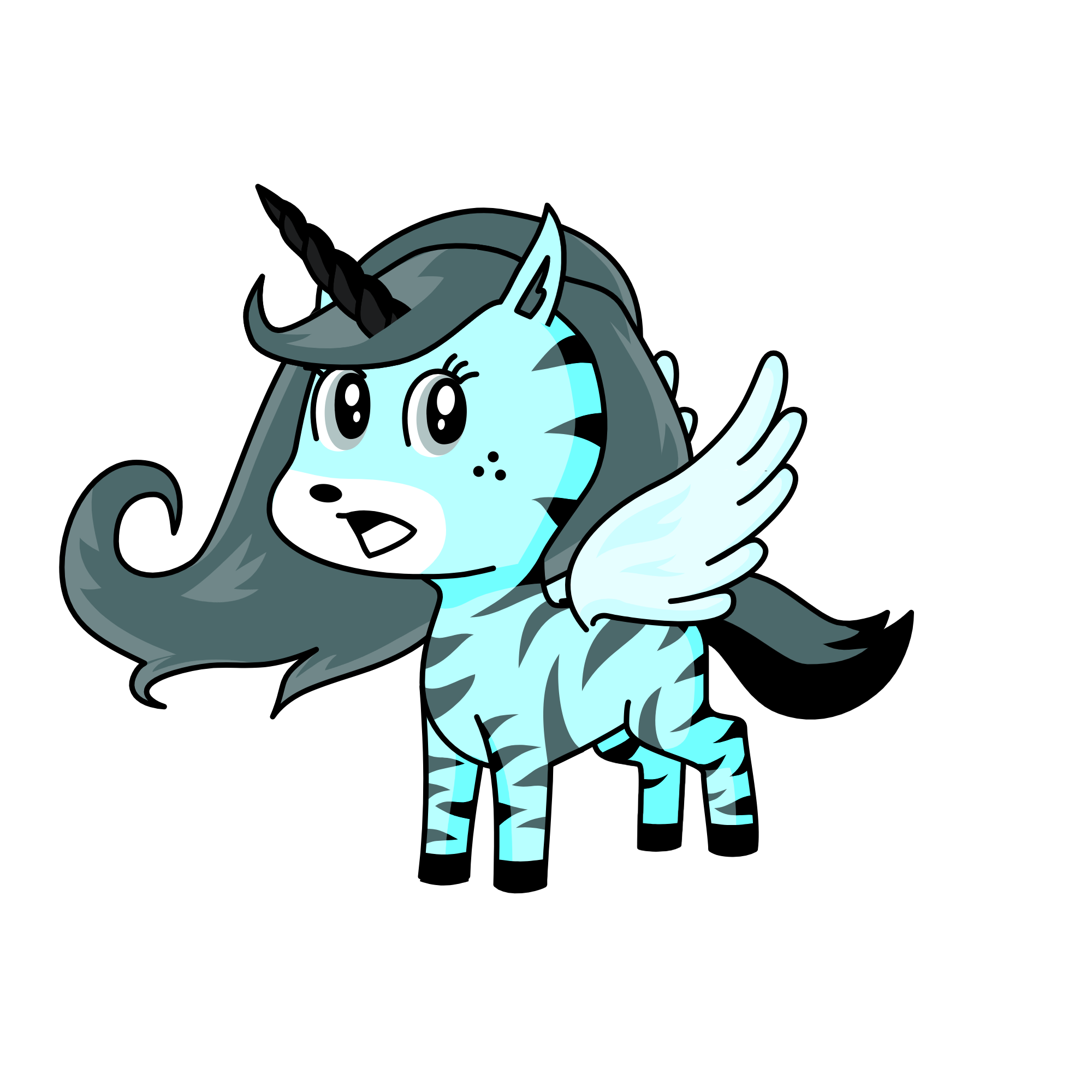 snowy the amazing wingso, the unicorn