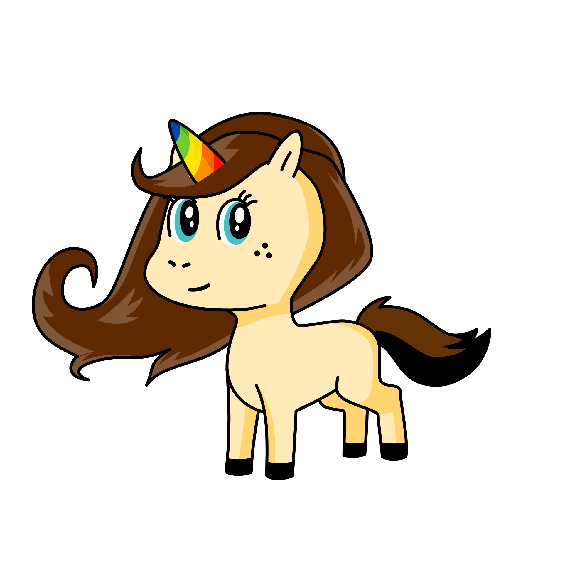 Jessica (me as a unicorn and I tried to get skin colour right), the unicorn