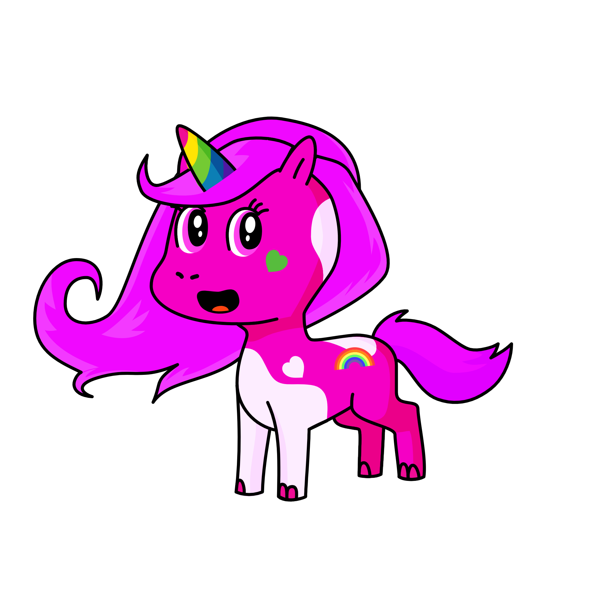 Princess sparkle power the super and amazing superhero of animals , the unicorn