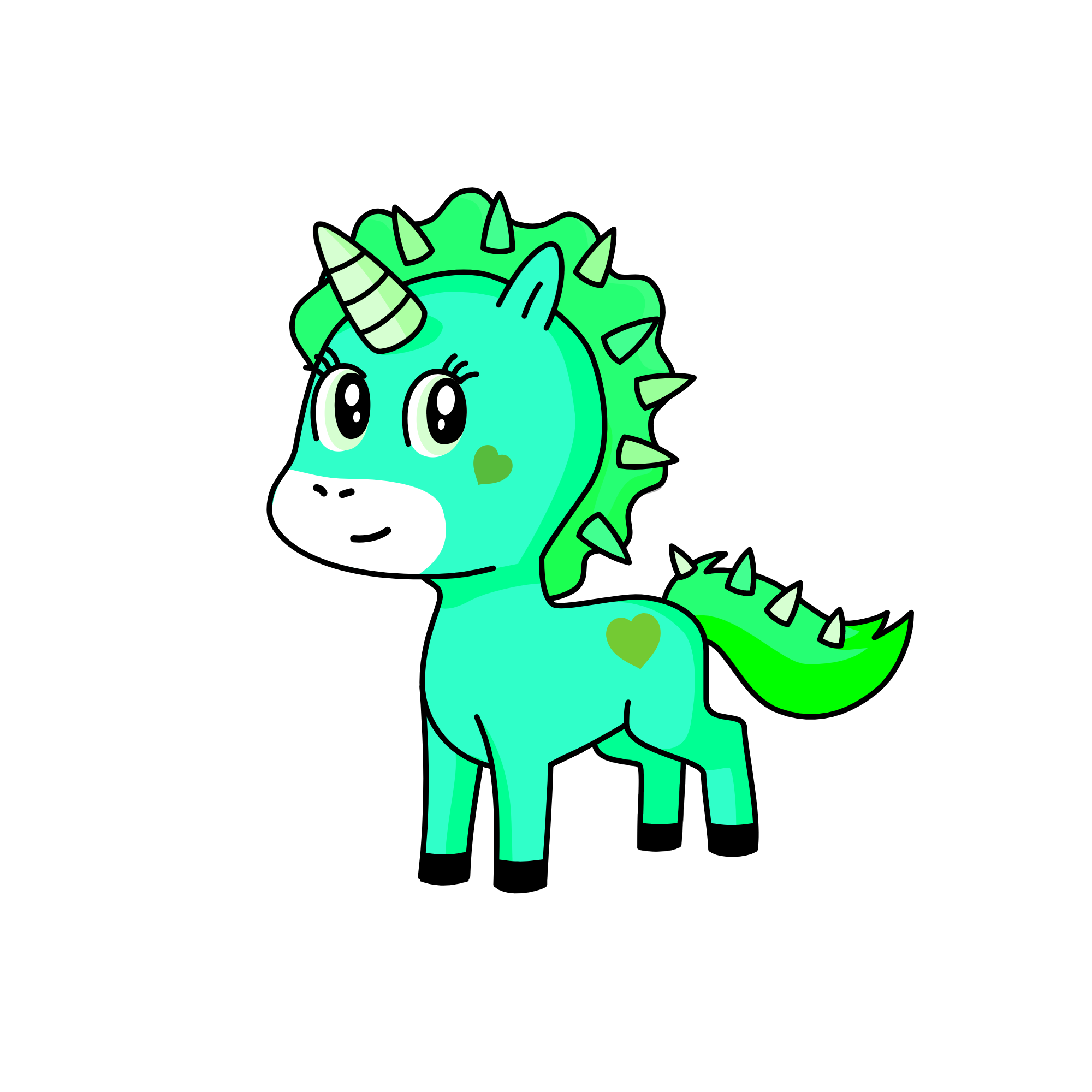 green, the unicorn