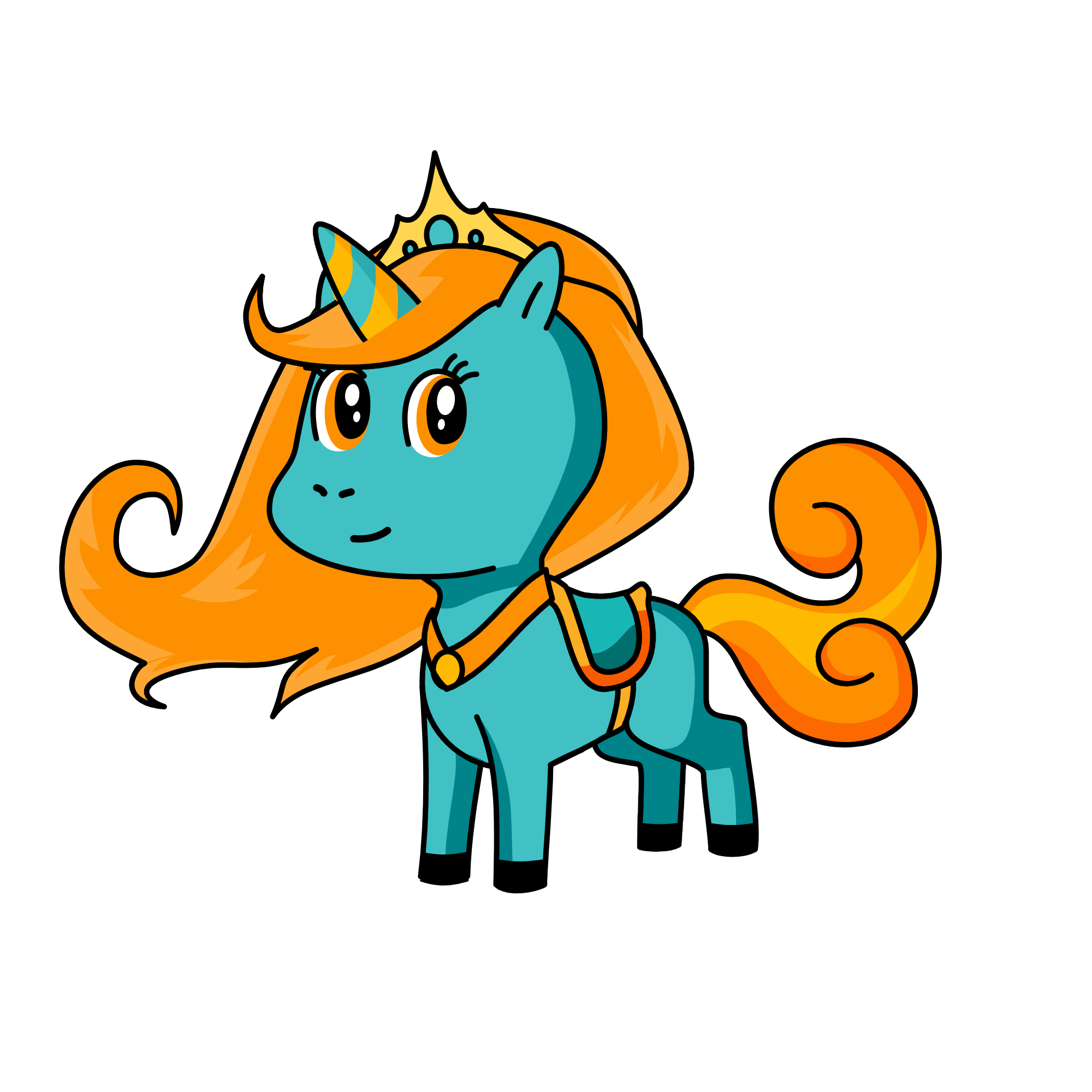 cyan orange, the unicorn
