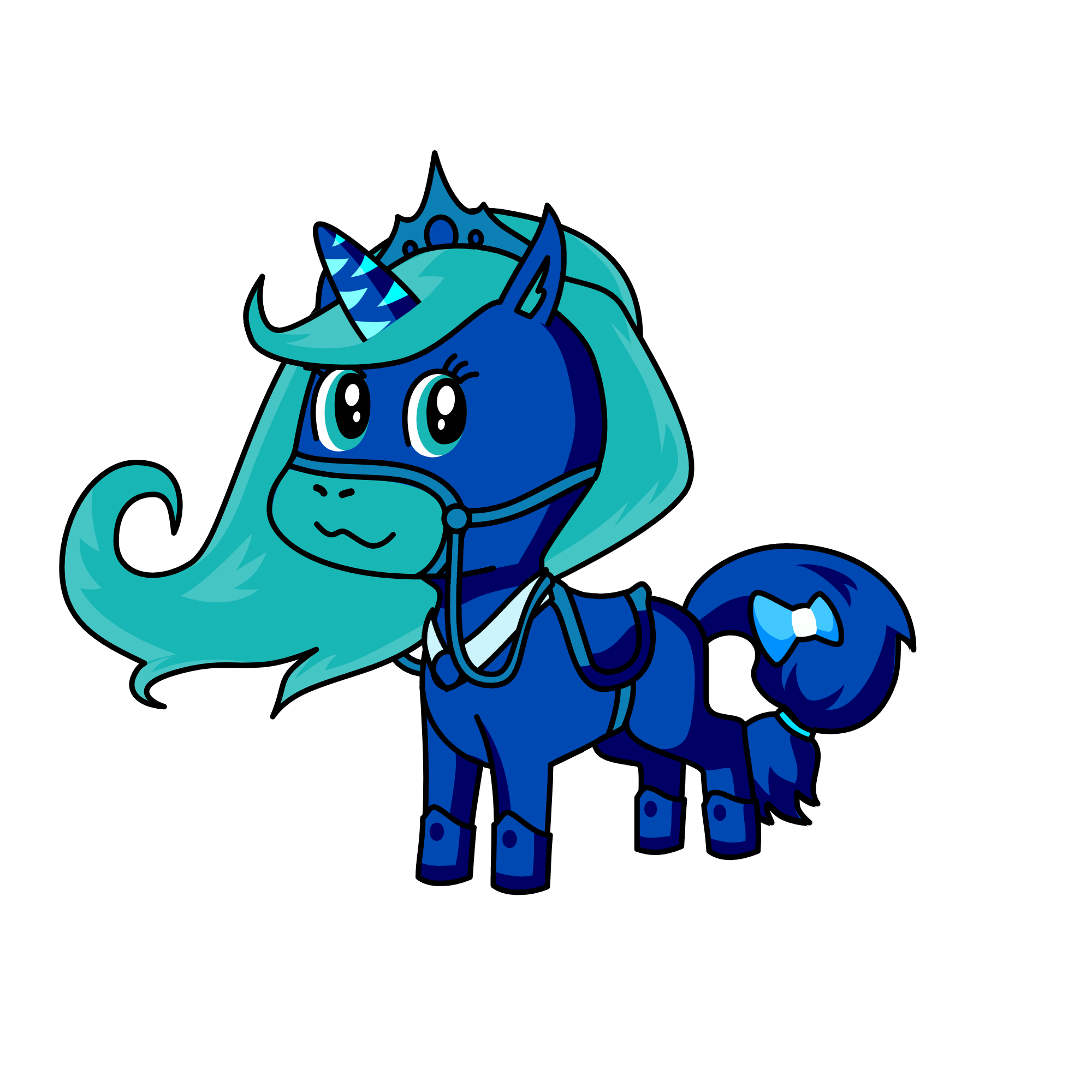 Blue fluffy unicorn, the unicorn