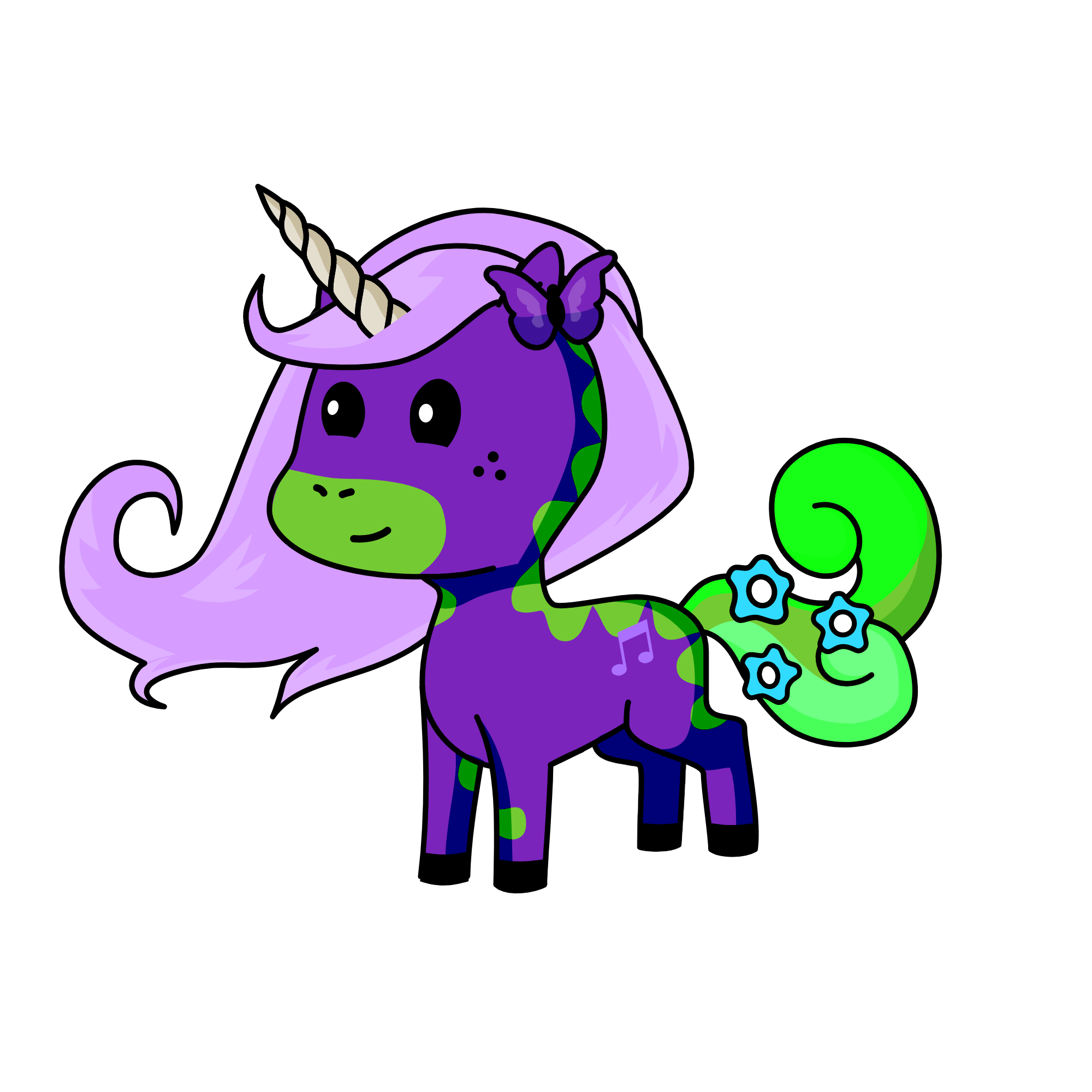 Purplie, the unicorn