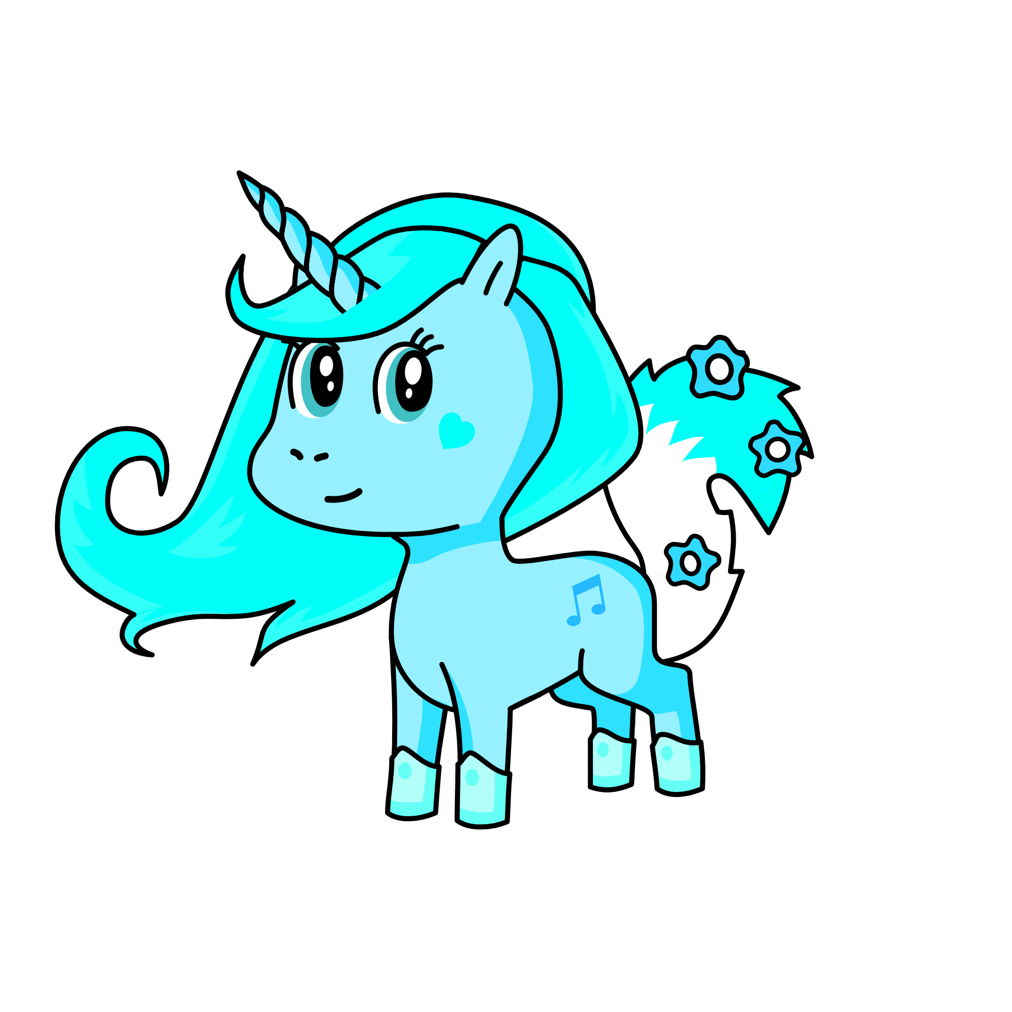 Cyaniya, the unicorn